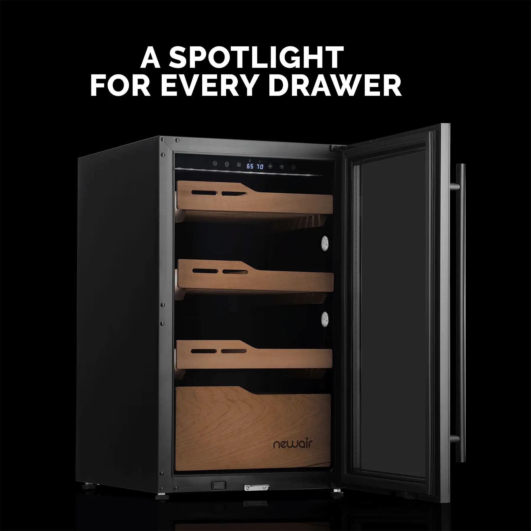 2025 Newair® Humidor Eléctrico para Puros – Gran Capacidad