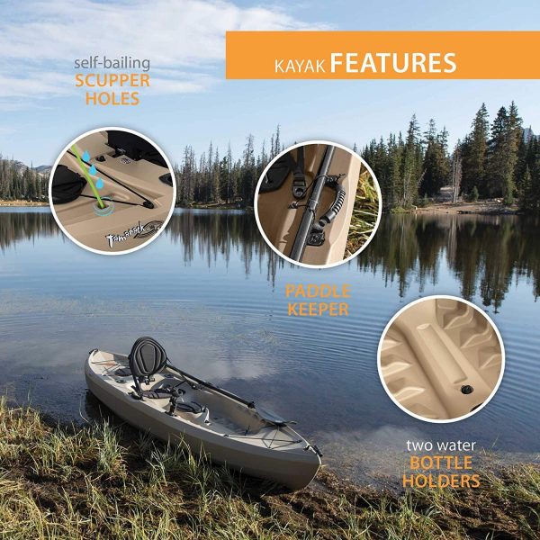Lifetime 90806 Tamarack Angler 100 Kayak de Pesca 2 Paquetes (Remos Incluidos)