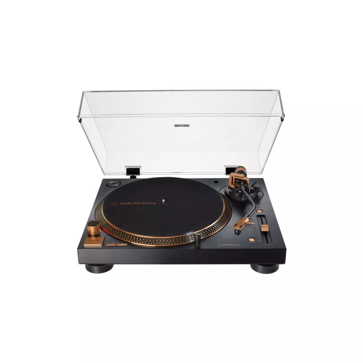 2025 Audio Technica AT-LP120XUSB-BZ Tocadiscos de tracción directa USB, color bronce – 3 velocidades, preamplificador integrado, conversión de vinilo a digital