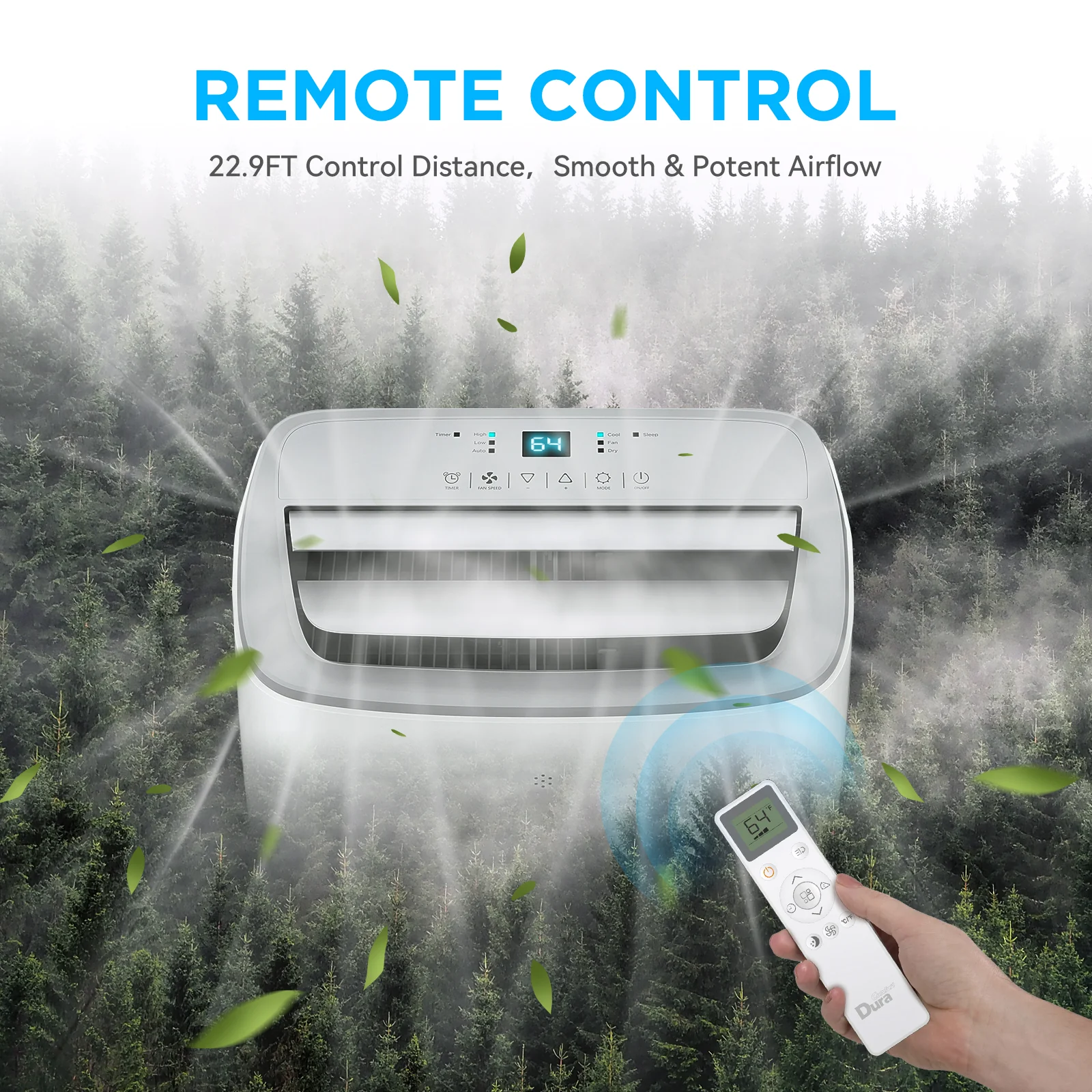 2025 Aire acondicionado portátil DuraComfort 3 en 1 – 8,000 BTU (ASHRAE) / 5,300 BTU (SACC) – Silencioso – Para habitaciones de hasta 200 pies²