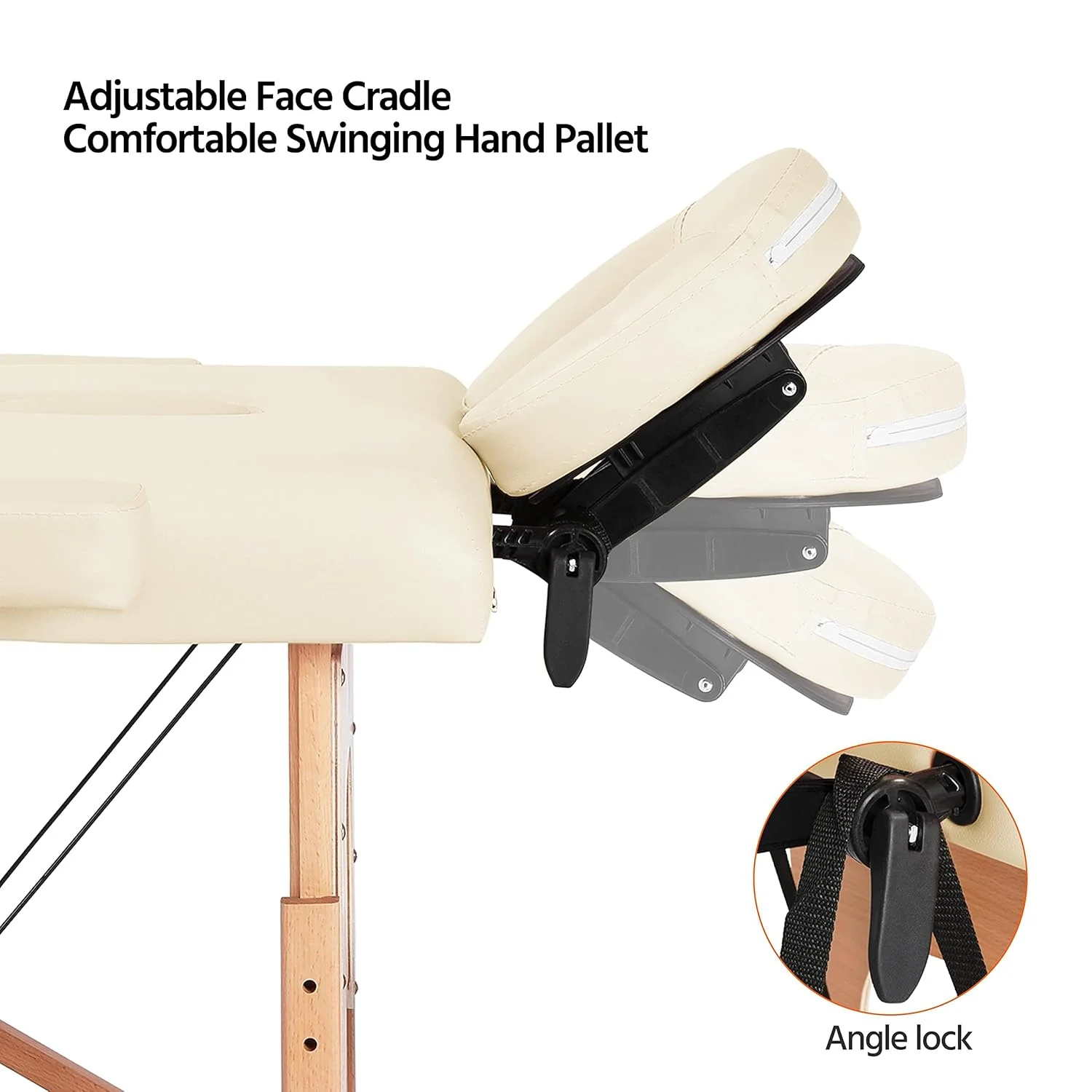 Mesa de Masajes Yaheetech – Mesa Plegable Portátil para Tratamientos, Pestañas, Spa – Mesa de Masaje Ajustable en 2 Secciones con Bolsa No Tejida, 24 pulgadas, Negra