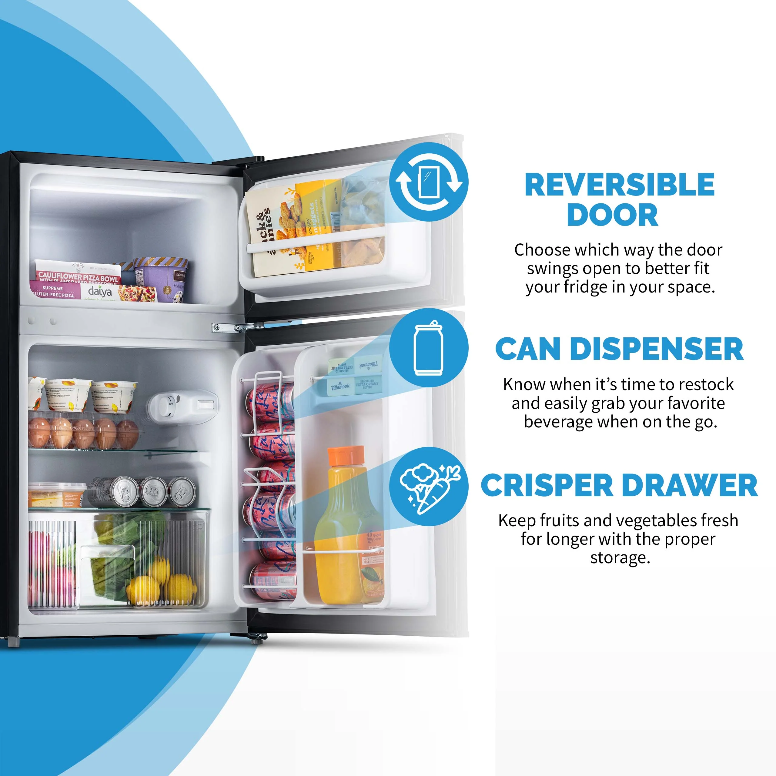 2025 Refrigerador Mini Bar Compacto Newair con Congelador – Negro (3,1 pies³)