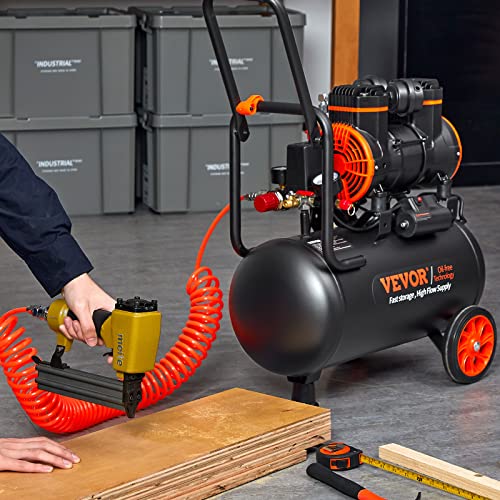 2025 Compresor de Aire VEVOR 6.3 Galones, 2 HP, 3.35 CFM, Sin Aceite