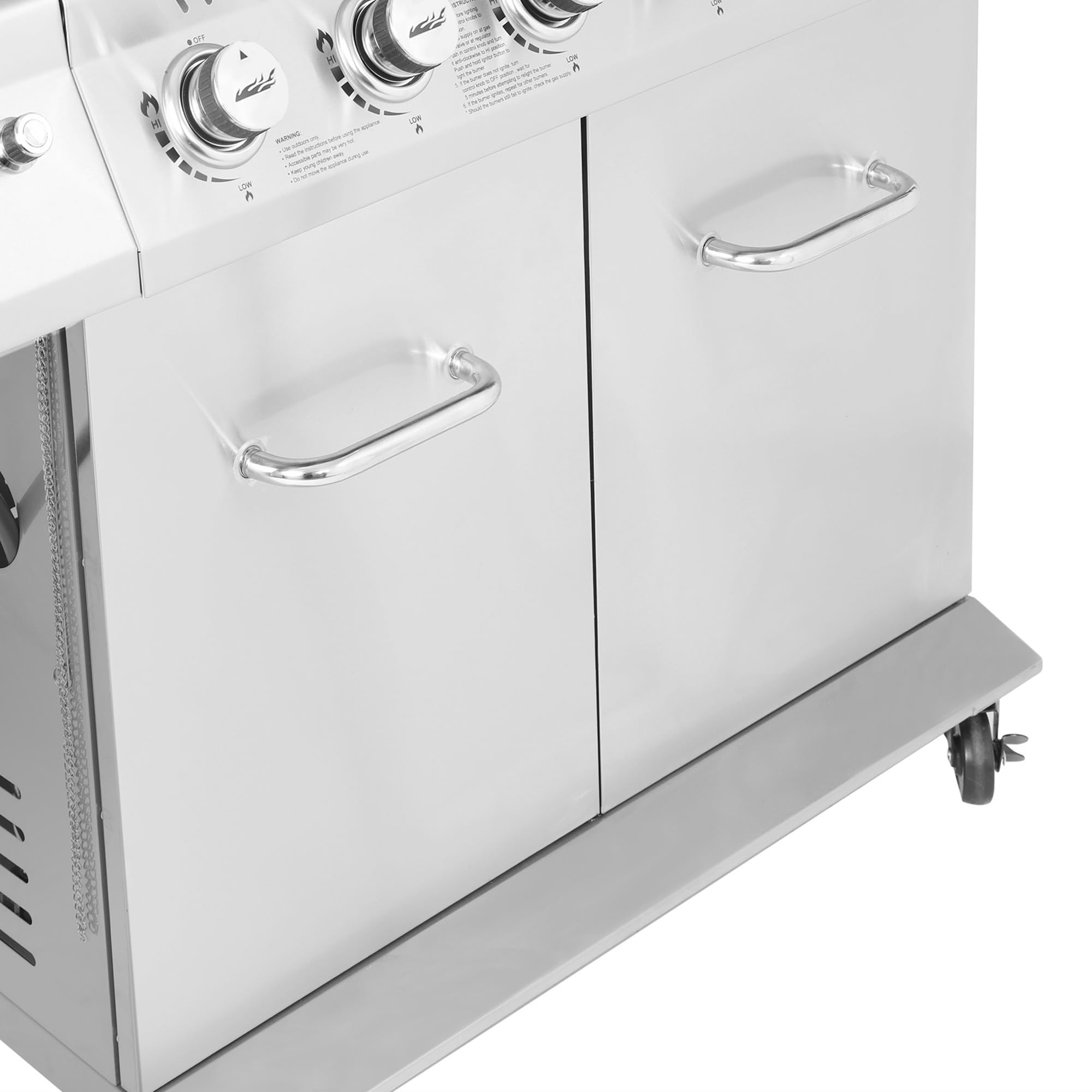 2025 Parrilla a Gas Royal Gourmet GA6402S de Acero Inoxidable, Parrilla Propana Premier de 6 Quemadores con Quemador para Sellar y Quemador Lateral, 74,000 BTU, Estilo Gabinete, Parrilla para BBQ al Aire Libre, Plata