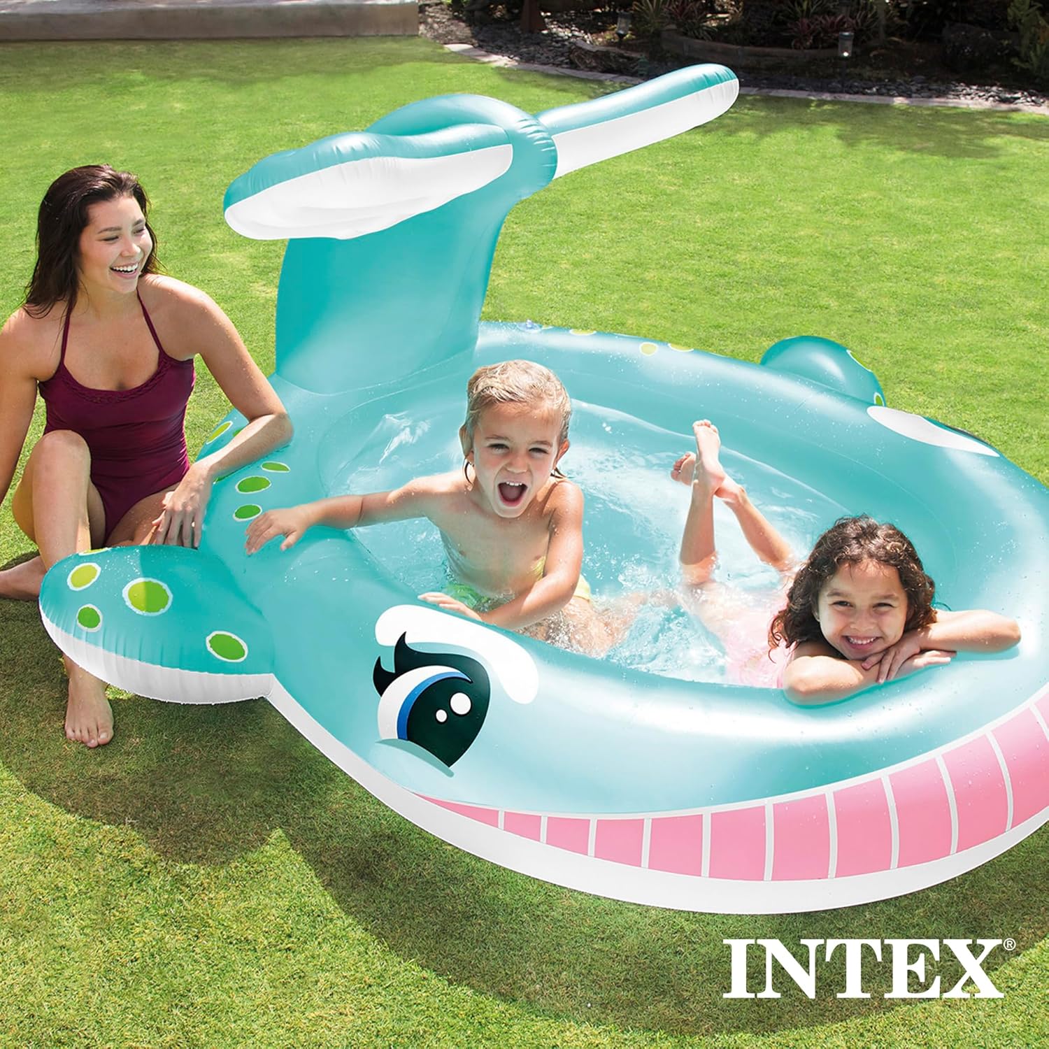 Intex Área de Juego Inflable Jungle Adventure – Piscina con Tobogán y Juegos de Agua para Niños