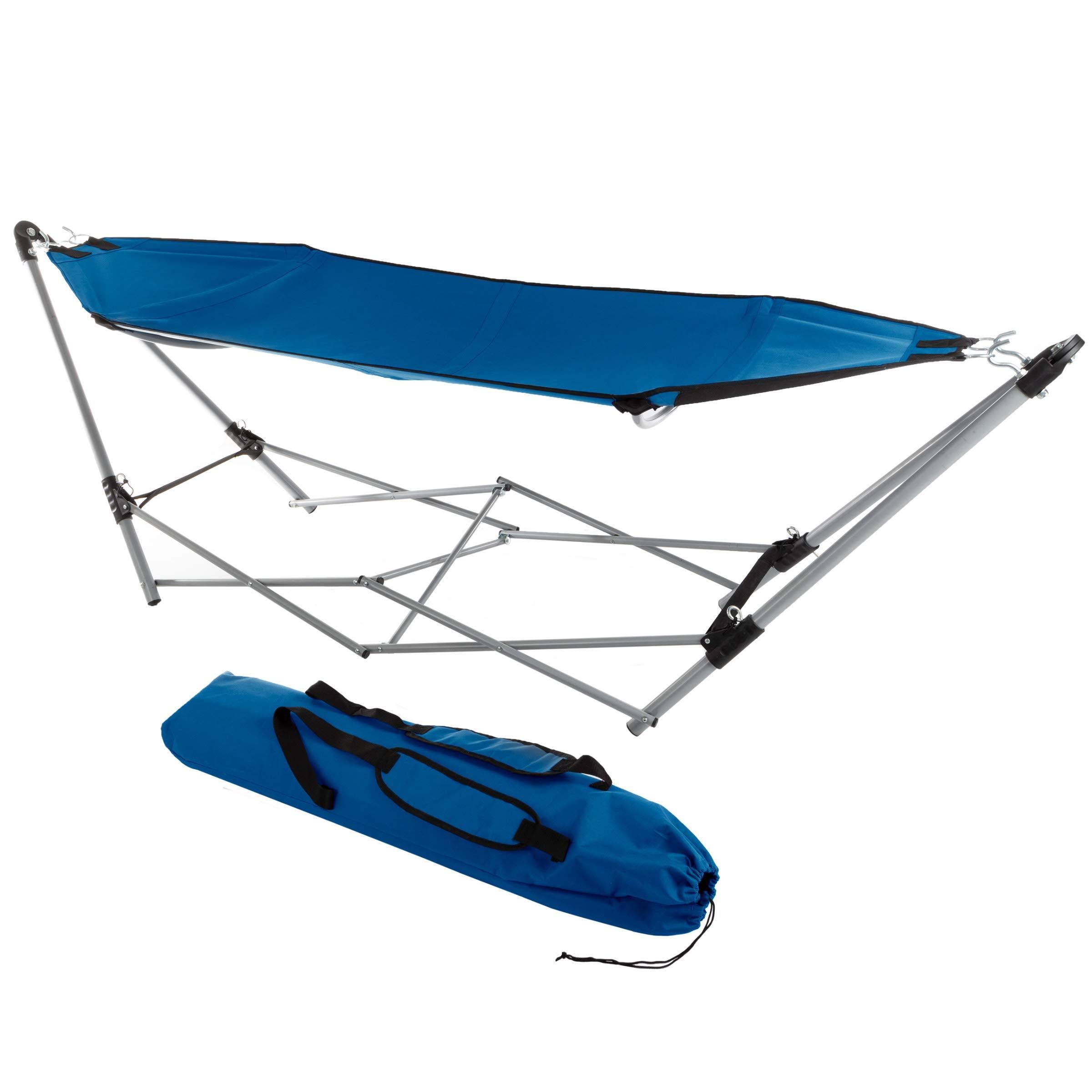 Hamaca Portátil Lavish Home 80-OUTHAM-BLU con Soporte, Azul