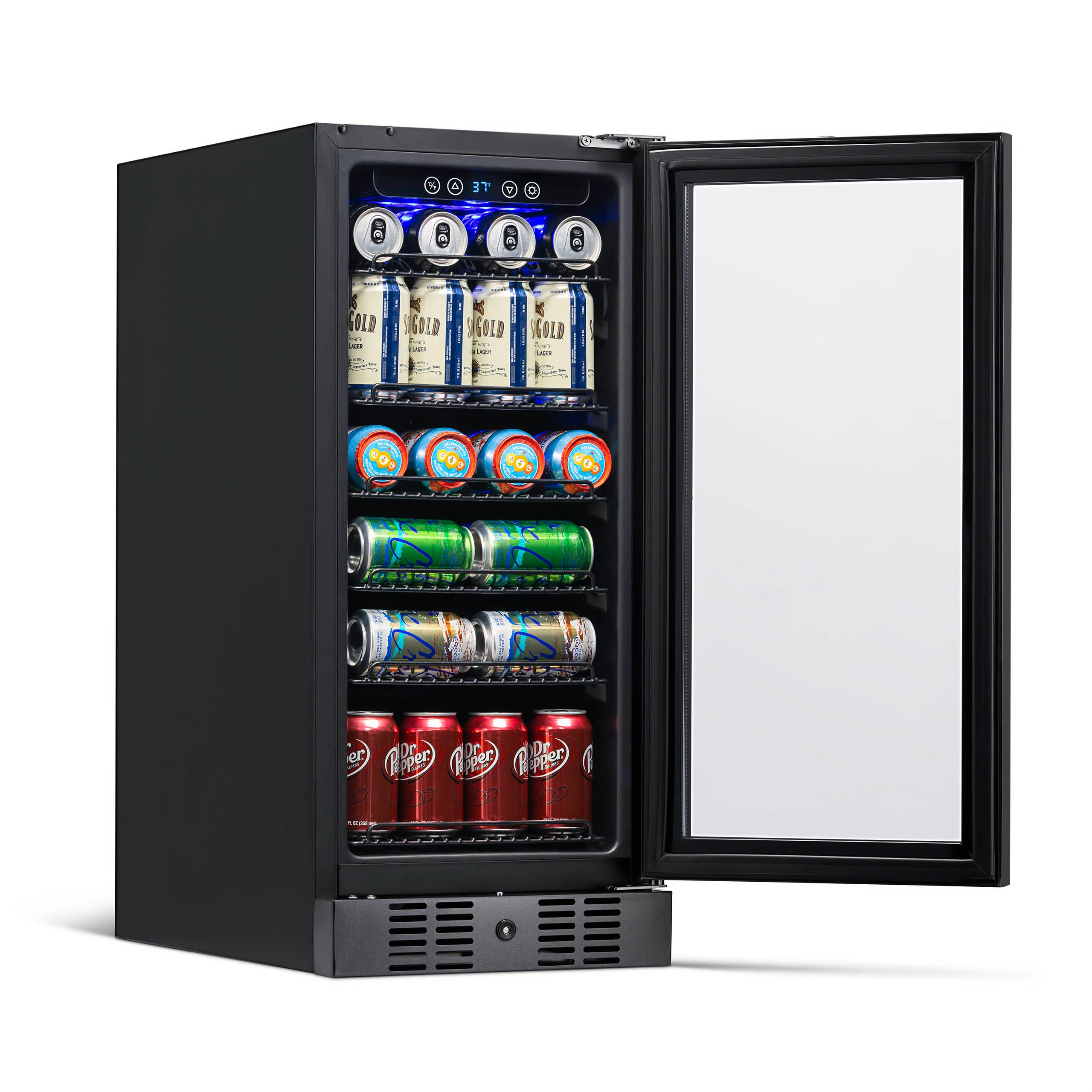 2025 Newair® Refrigerador Empotrable Negro para Bebidas – 96 Latas – 15 Pulgadas