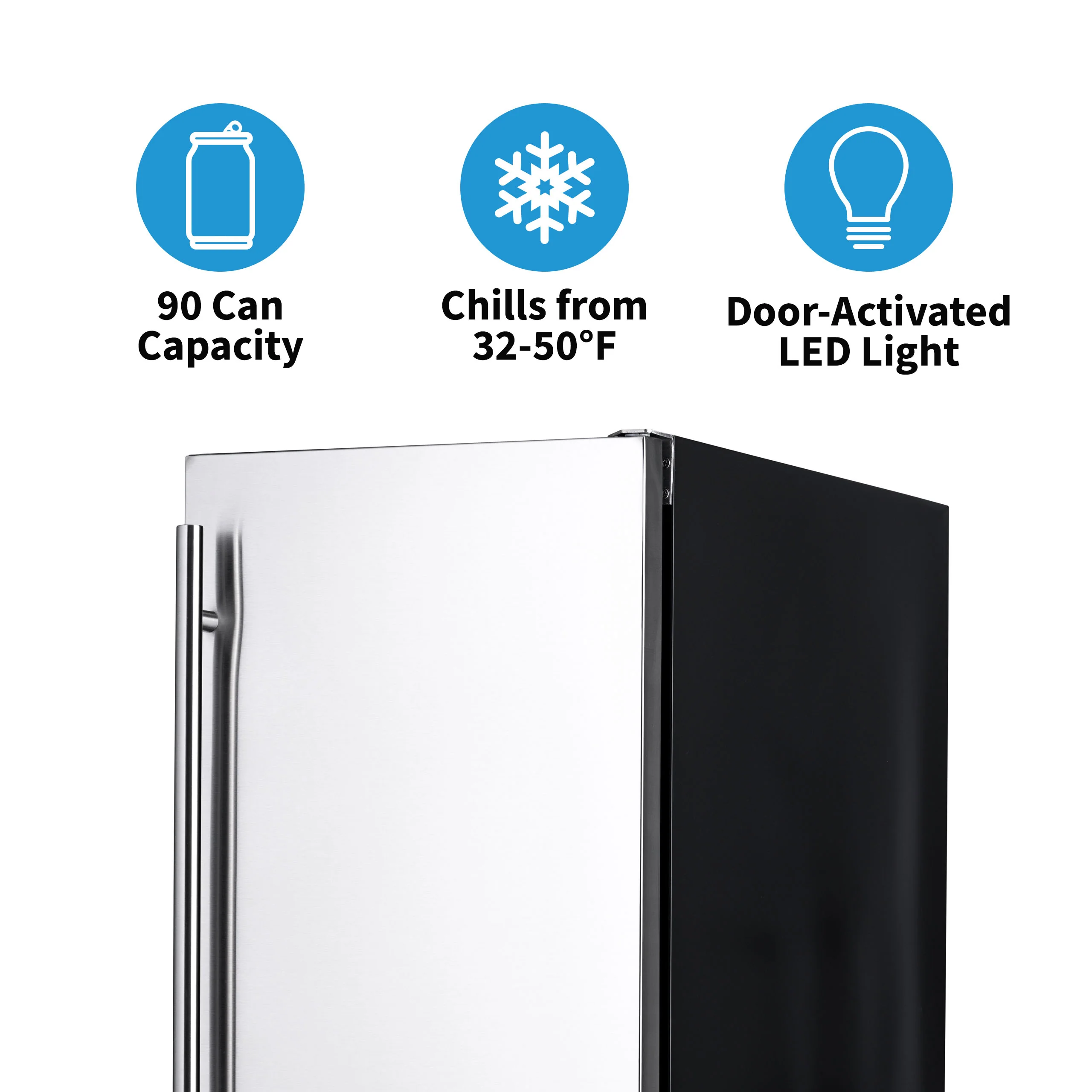 2025 Newair® Refrigerador Empotrable para Exteriores – 90 Latas – 15 Pulgadas