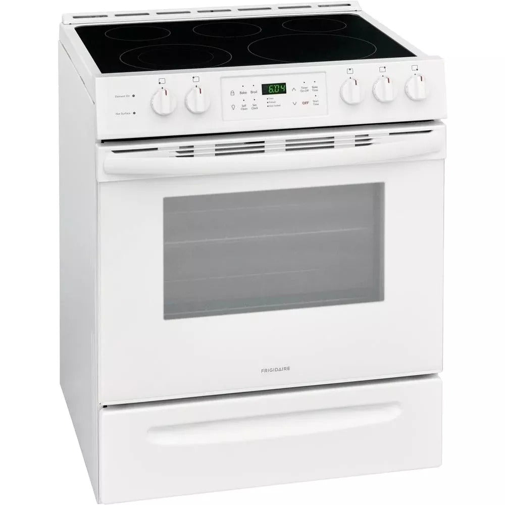 2025 Horno Eléctrico de 30 in. y 5.0 cu. ft. – Blanco con Vidrio Negro NVS