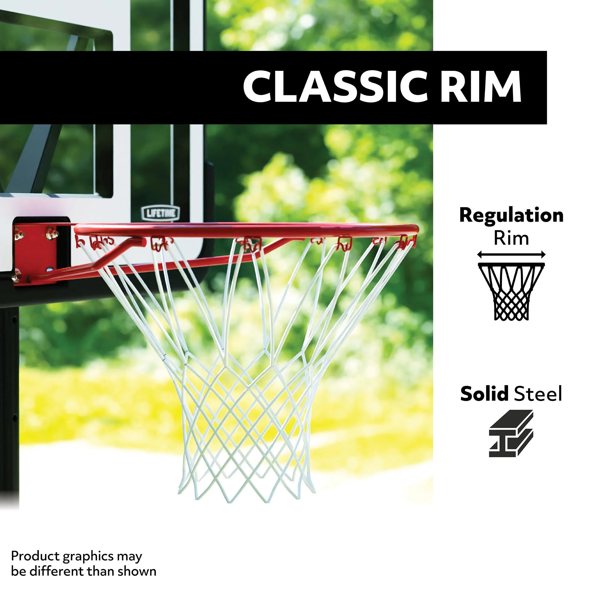 Lifetime Aro de Baloncesto Portátil Ajustable de 44 Pulgadas con Policarbonato – 90114