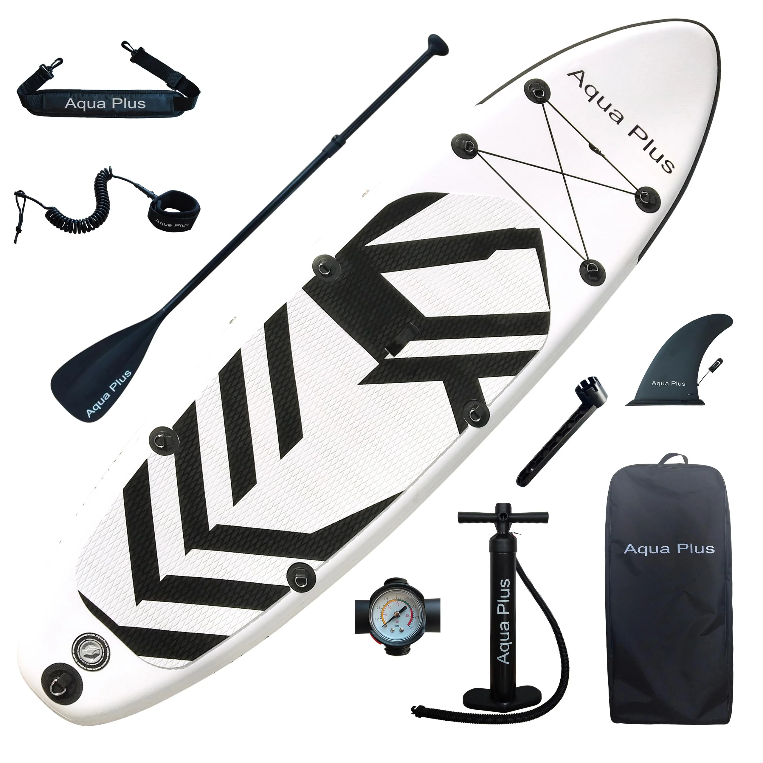2025 Aqua Plus SUP Inflable – Grosor 15 cm, para Todos los Niveles, Tabla de Paddle Surf, ISUP con Bomba y Bolsa de Viaje, Adolescente/Adulto