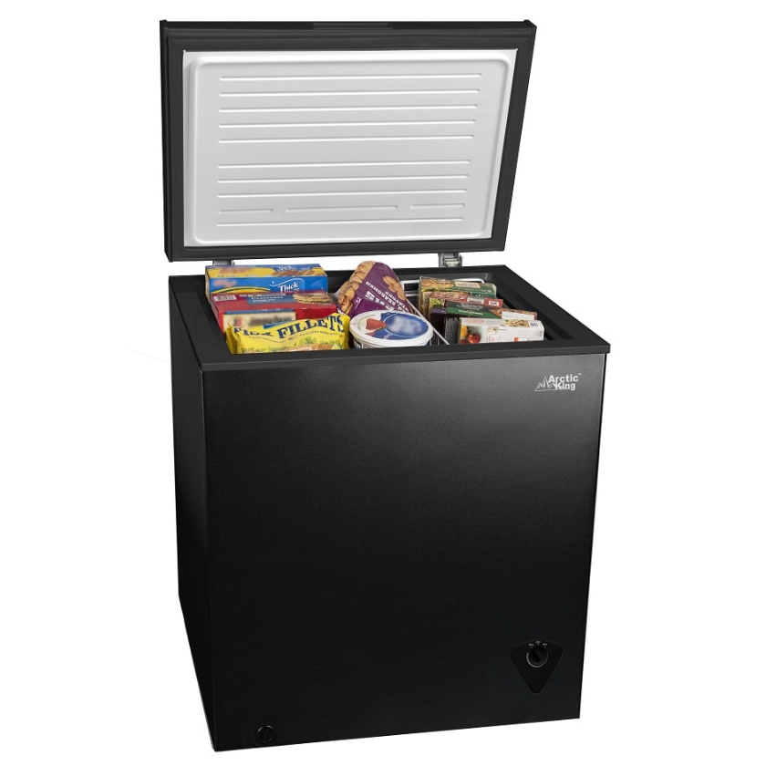 Arctic King Congelador Cofre de 5 pies cúbicos, Negro