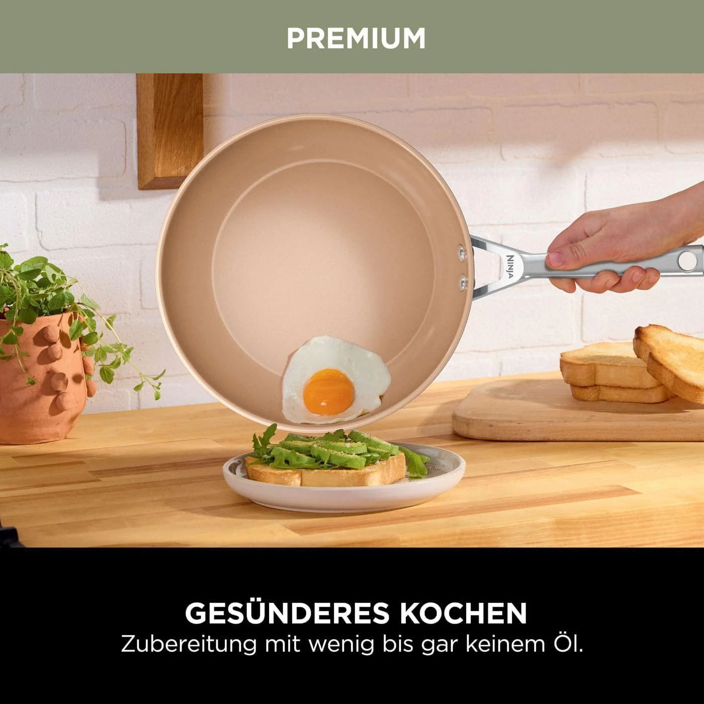 2025 Ninja Double Stack XL Freidora de Aire Caliente, 9,5 L Negro/Cobre SL400EUCP + Bloque de Cuchillos Ninja con Afilador Integrado, Blanco, K62006EUWH + Sartén Cerámica Ninja 28 cm, Terracota y Gris, CW90028DE