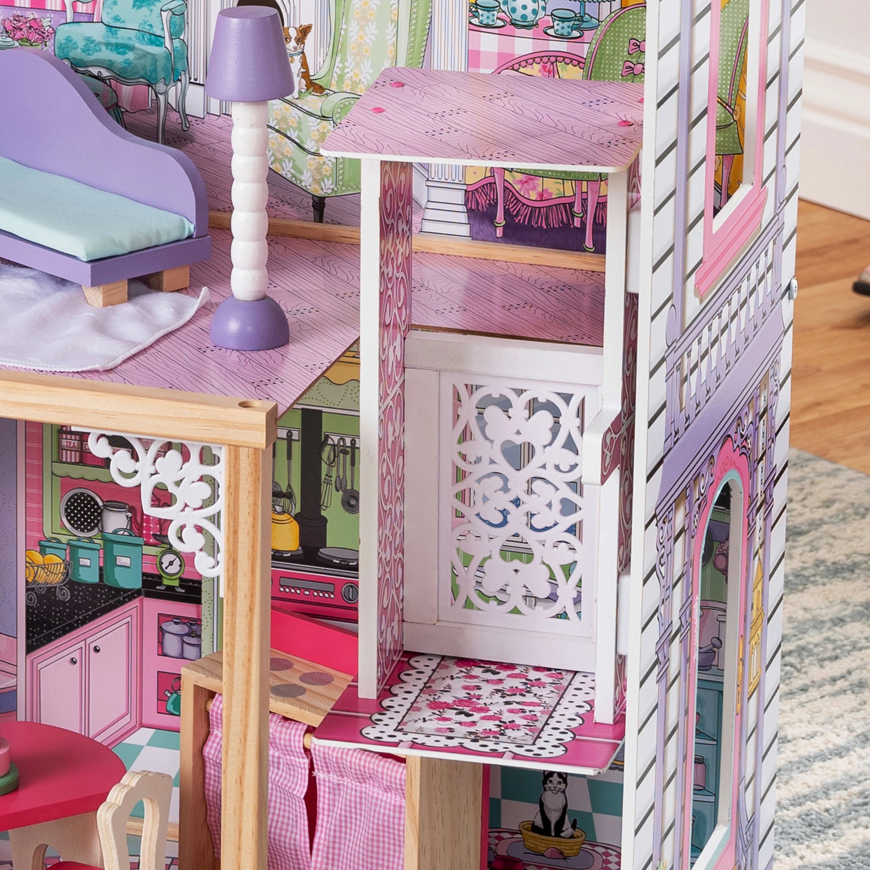 Casa de Muñecas de Madera KidKraft Annabelle con Ascensor y 17 Accesorios
