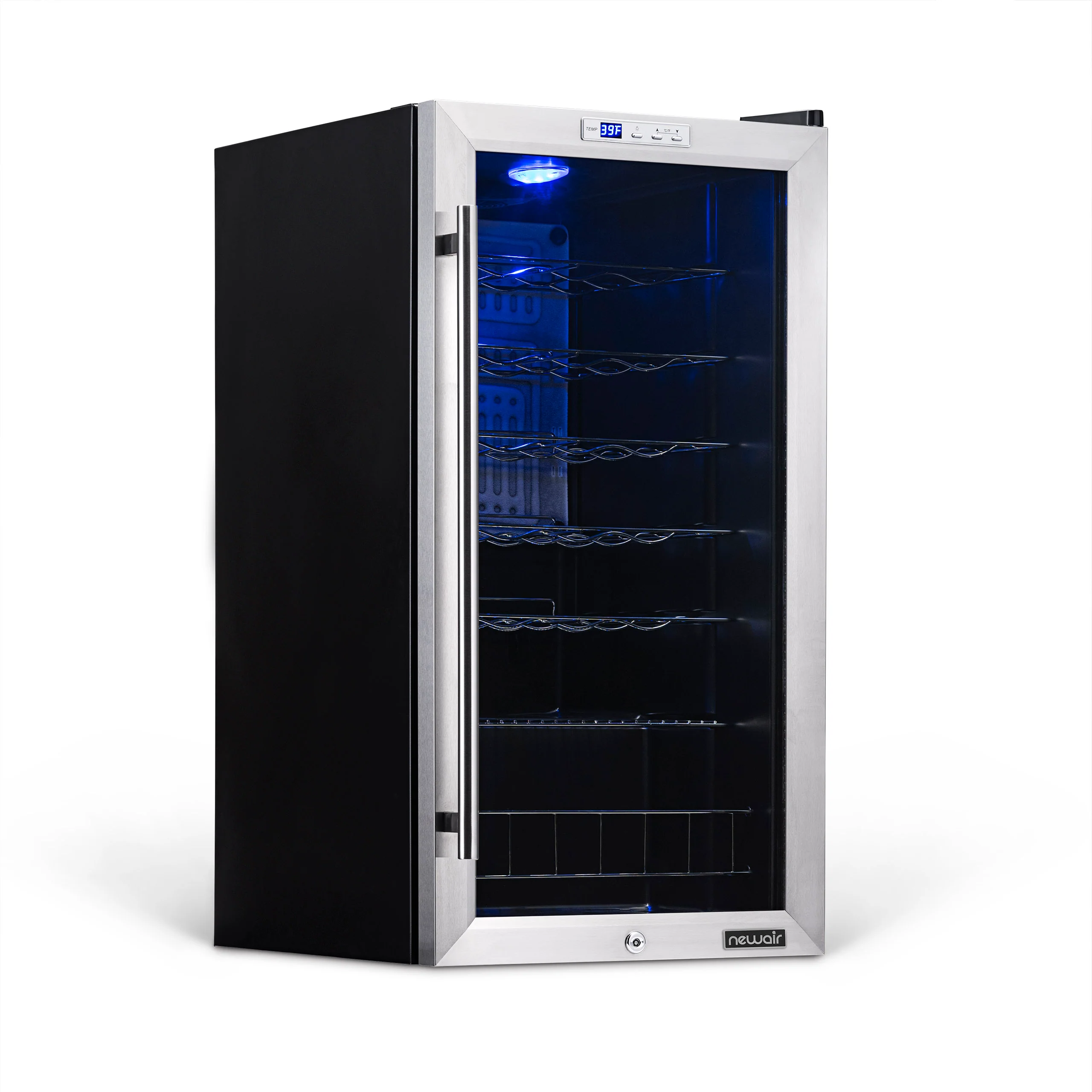2025 Newair® Refrigerador de Vinos Independiente de Acero Inoxidable – 27 Botellas – 16,9