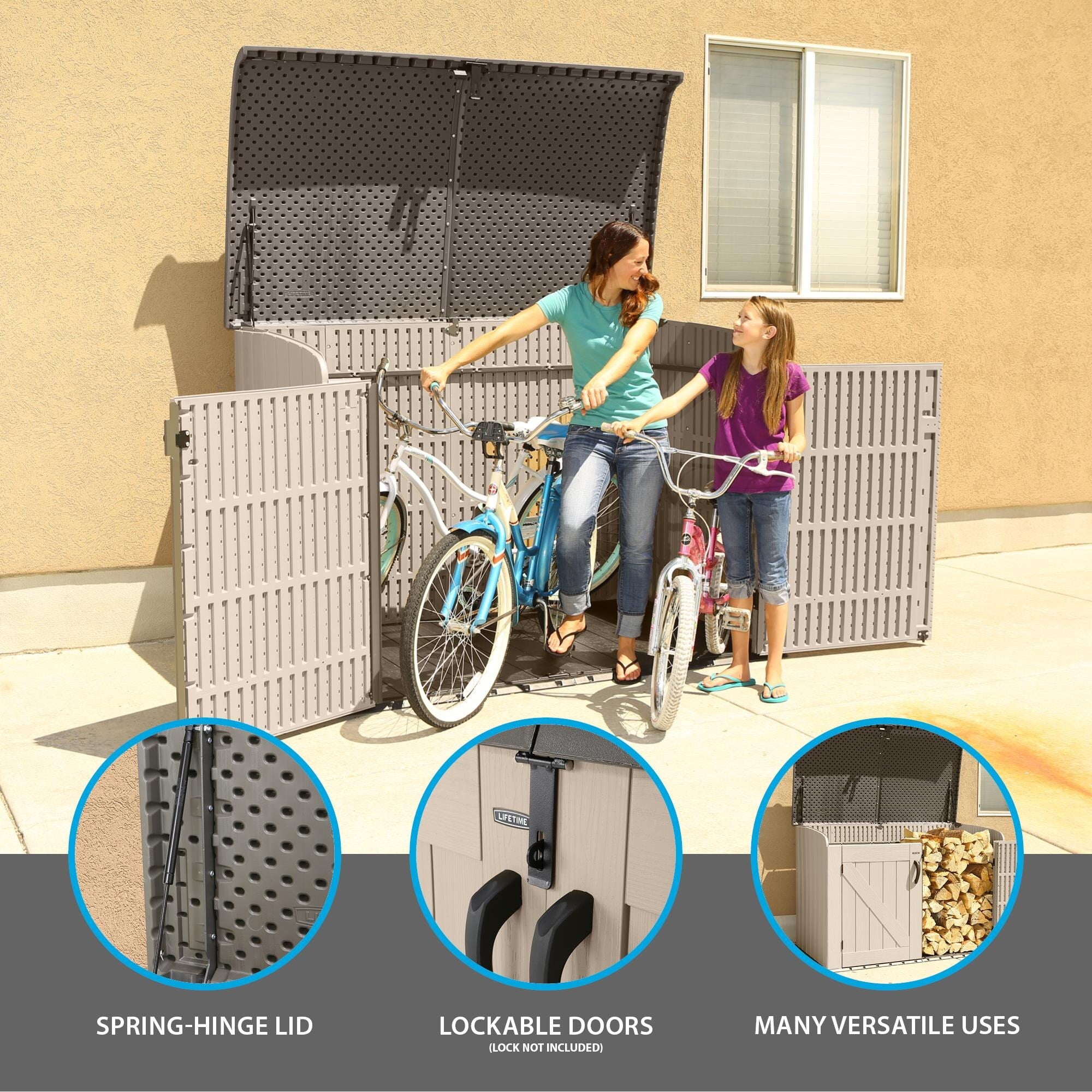 Cobertizo de Almacenamiento Horizontal Lifetime – 75 pies³ (Modelo 60170)