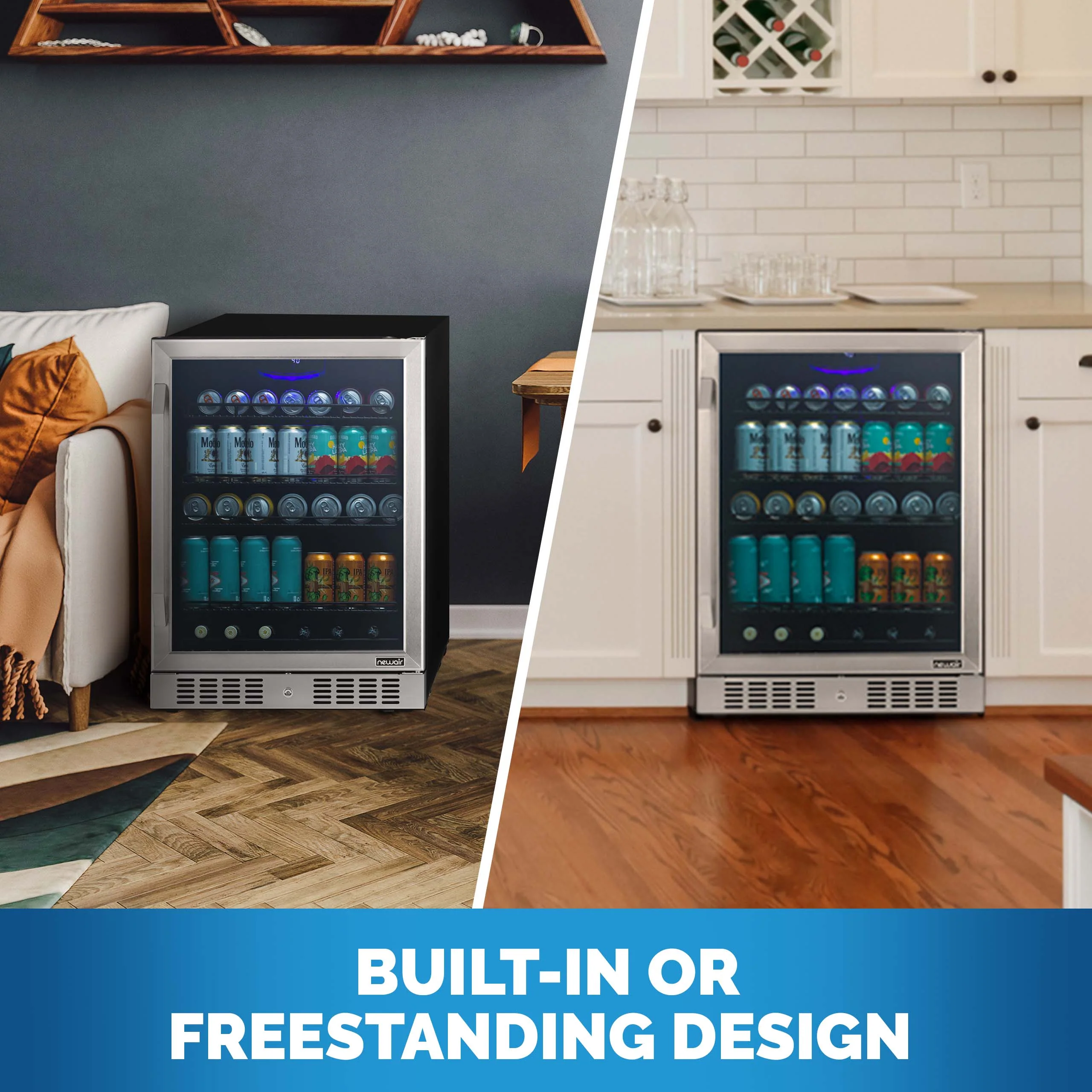 2025 Newair® Refrigerador de Bebidas Empotrable o Independiente de Acero Inoxidable – 177 Latas – 24”