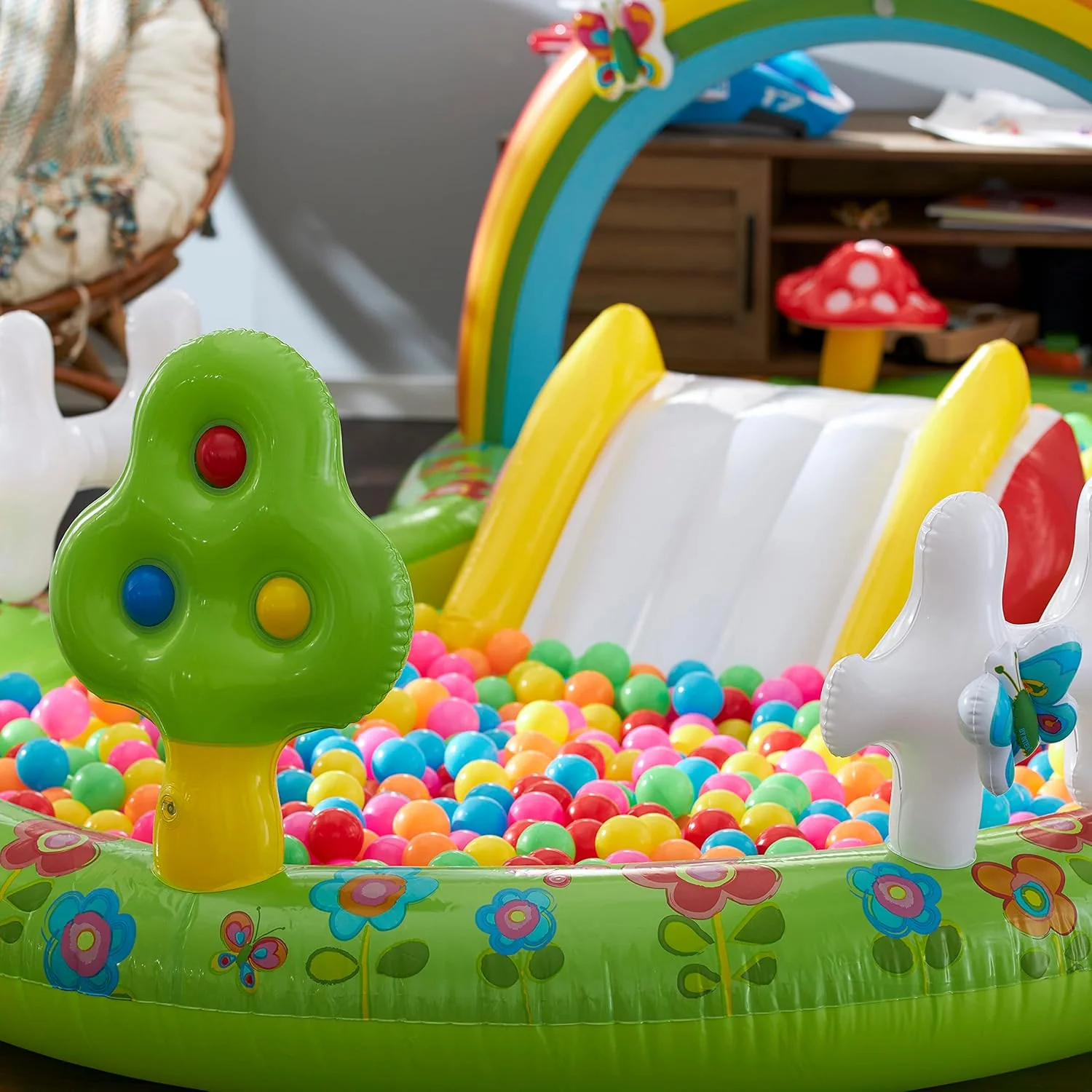 Intex Área de Juego Inflable Jungle Adventure – Piscina con Tobogán y Juegos de Agua para Niños