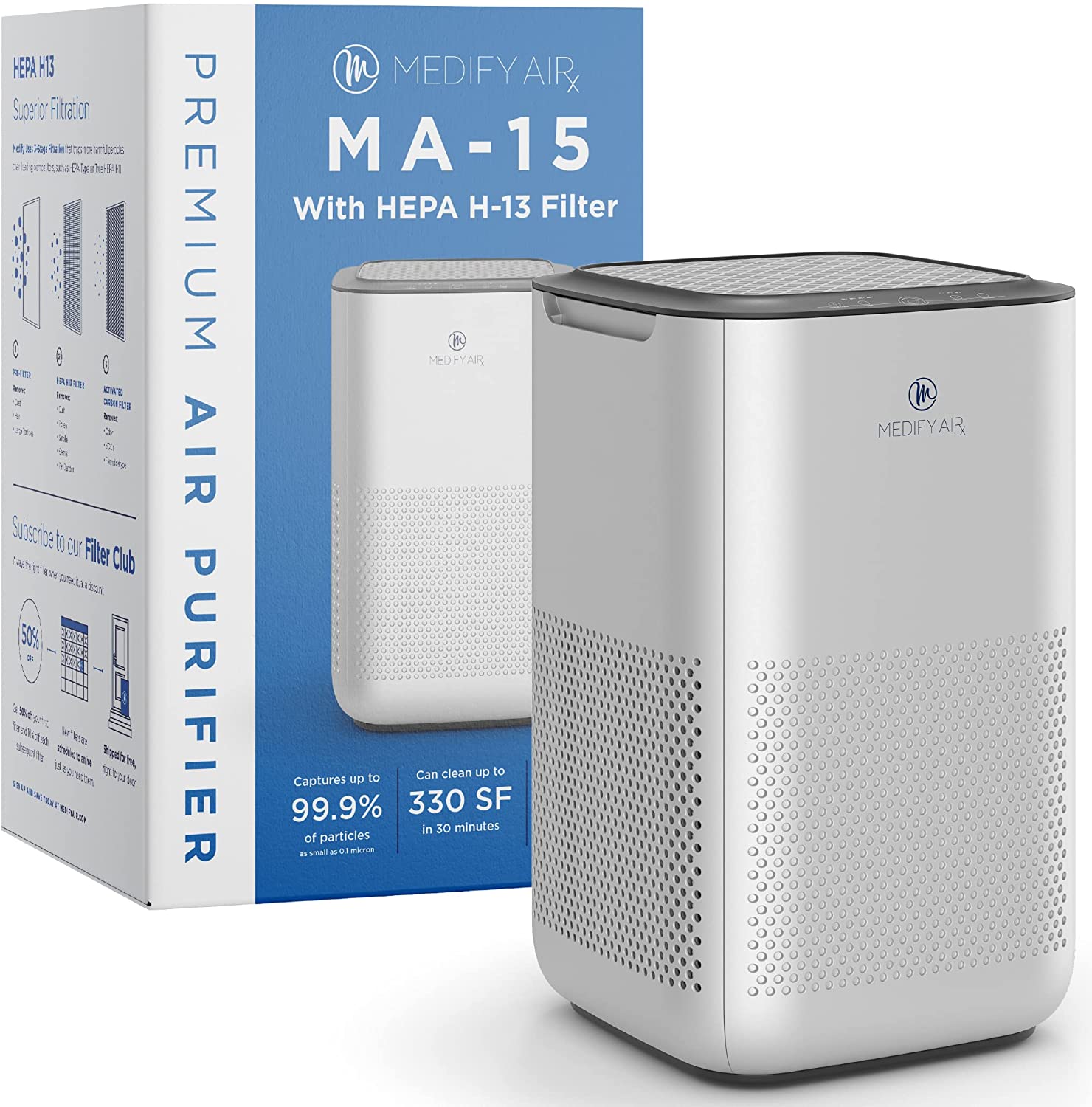 Purificador de Aire Medify MA-15 con Filtro HEPA Verdadero H13