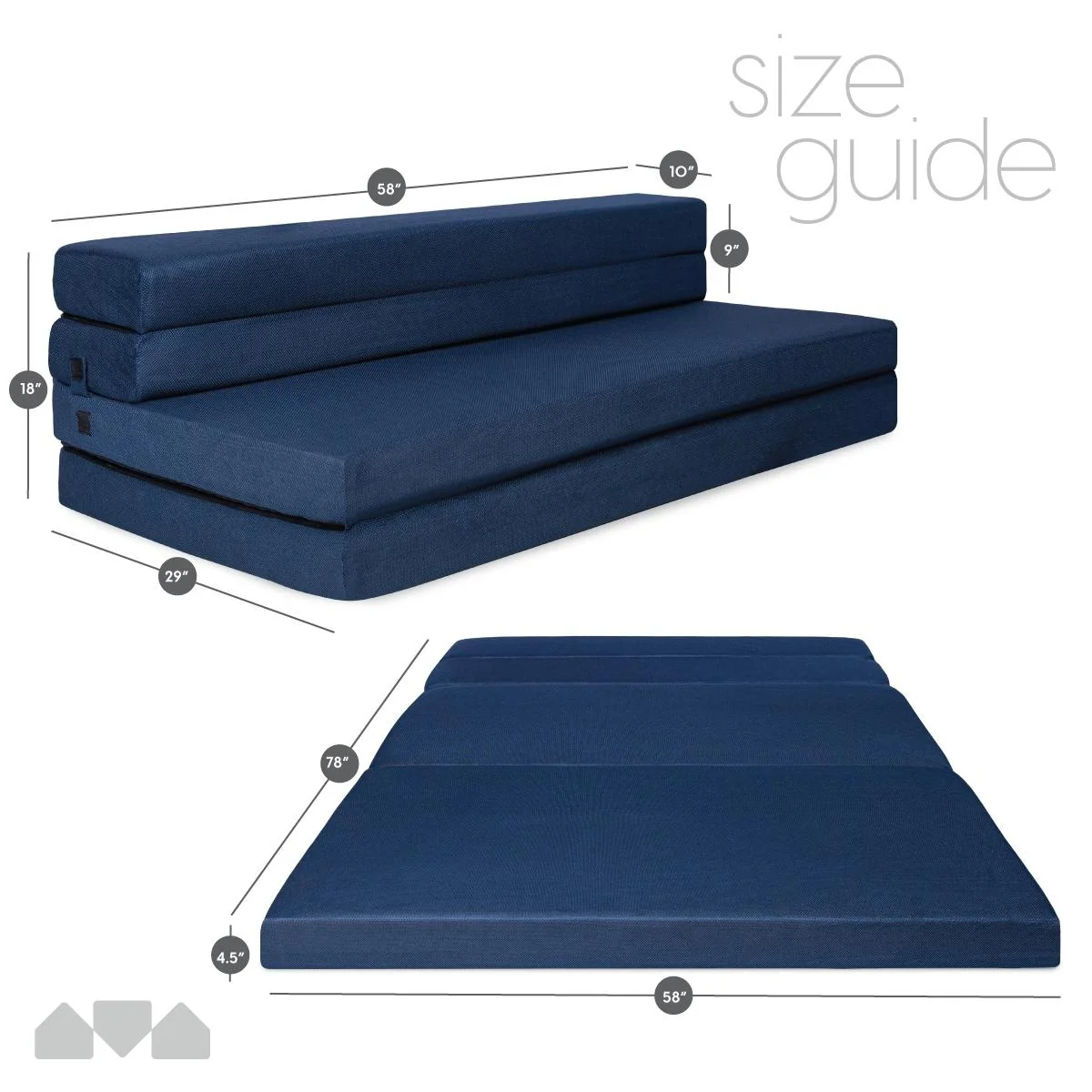 2025 Colchón/Sofá Cama Plegable de Espuma Milliard de 11,5 cm – Tamaño Queen (160 x 203 cm)