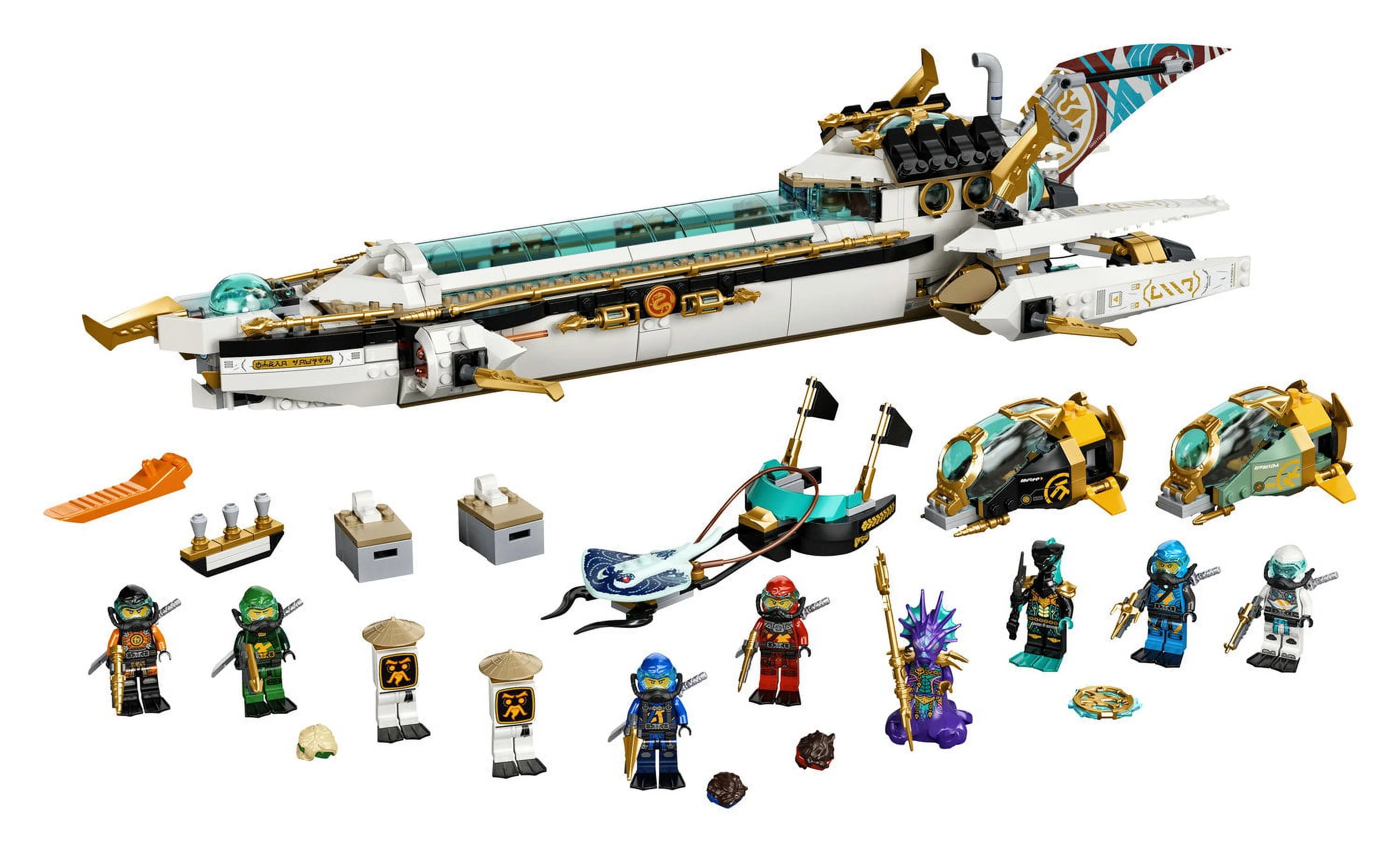 LEGO NINJAGO Hydro Bounty, Set de Construcción de Submarino 71756 con Minifiguras de Kai y Nya, Juguetes Ninja, Regalos para Niños y Niñas a partir de 9 años