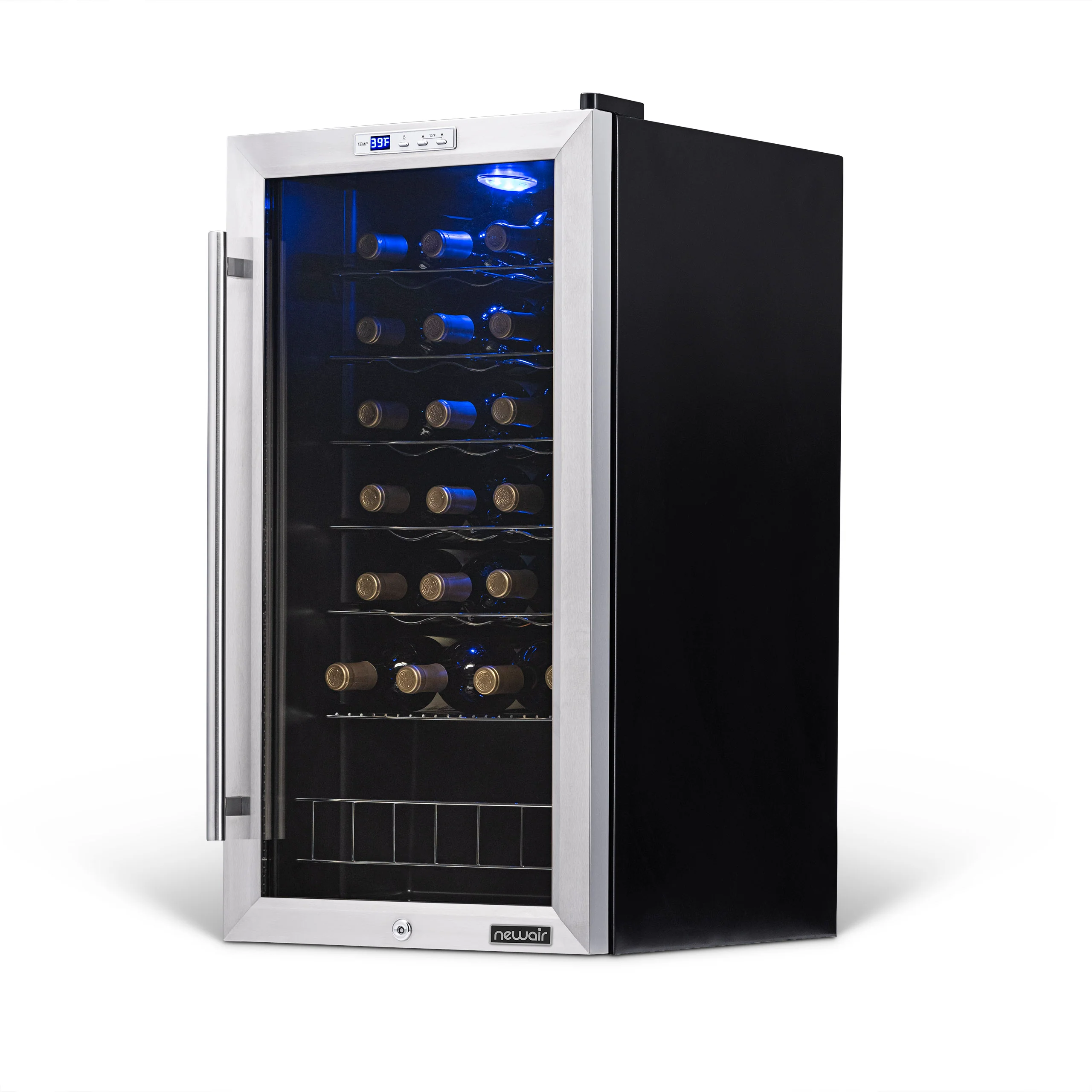2025 Newair® Refrigerador de Vinos Independiente de Acero Inoxidable – 27 Botellas – 16,9