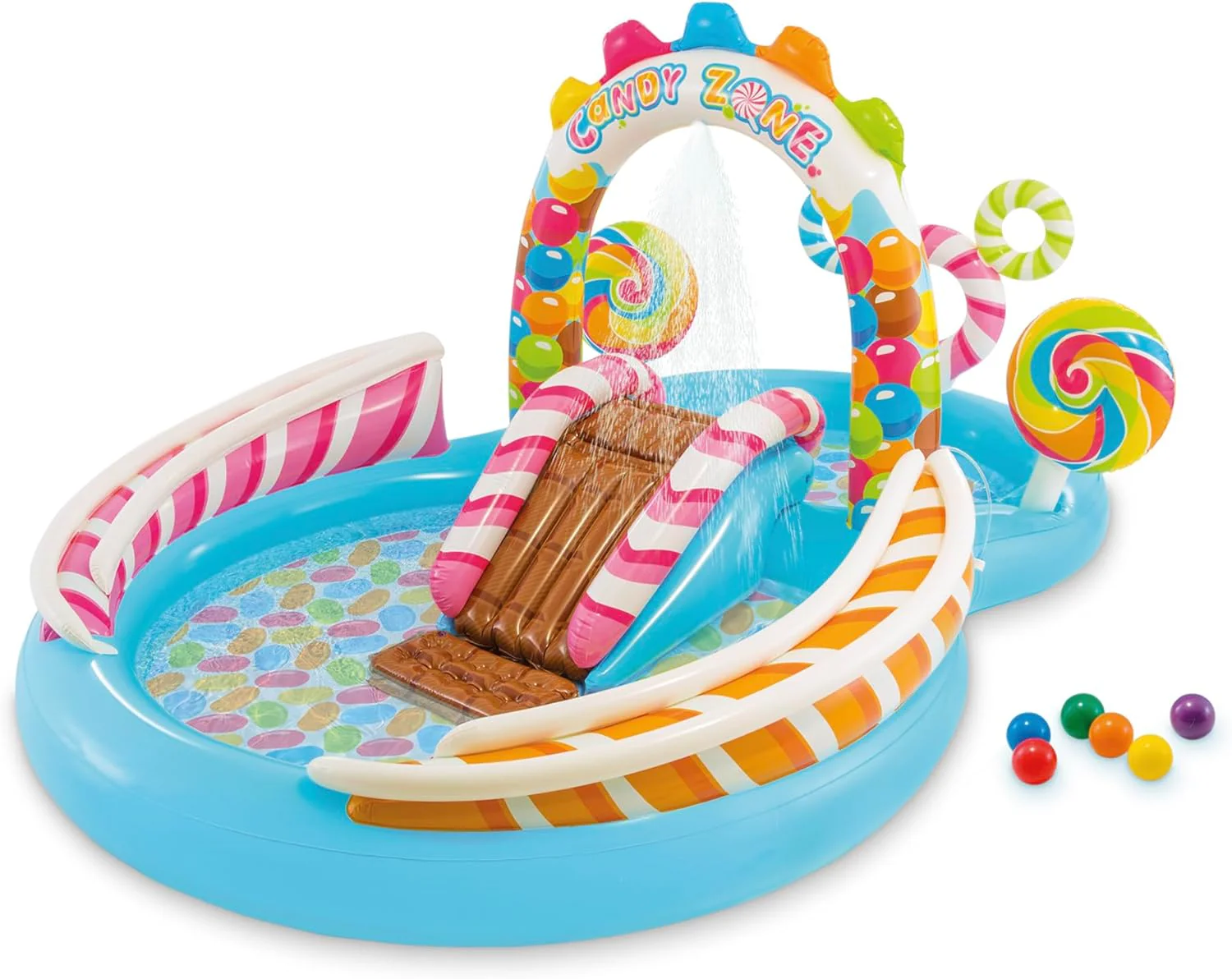 Intex Área de Juego Inflable Jungle Adventure – Piscina con Tobogán y Juegos de Agua para Niños
