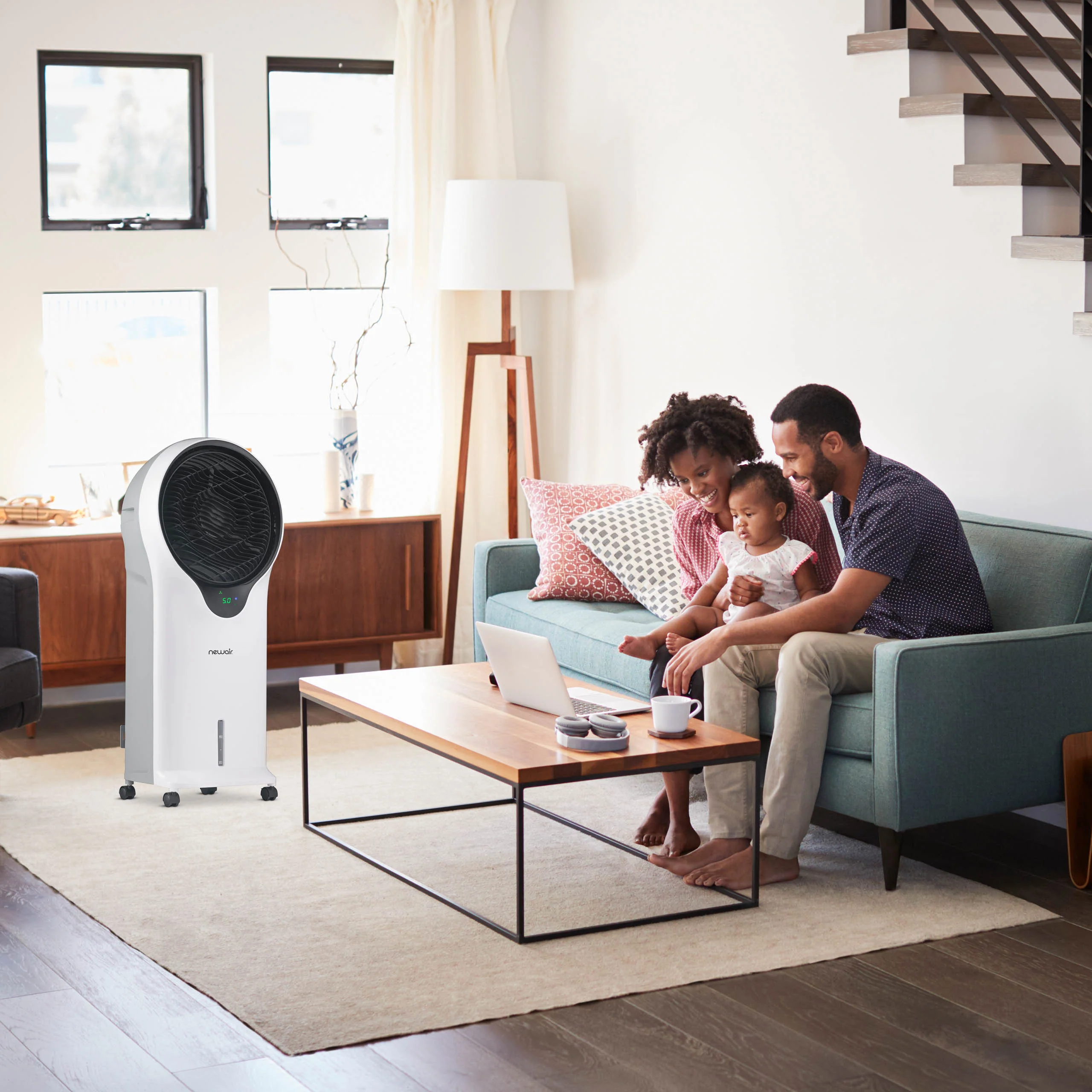 2025 Newair® Enfriador de Aire Evaporativo y Ventilador Portátil 470 CFM – Blanco