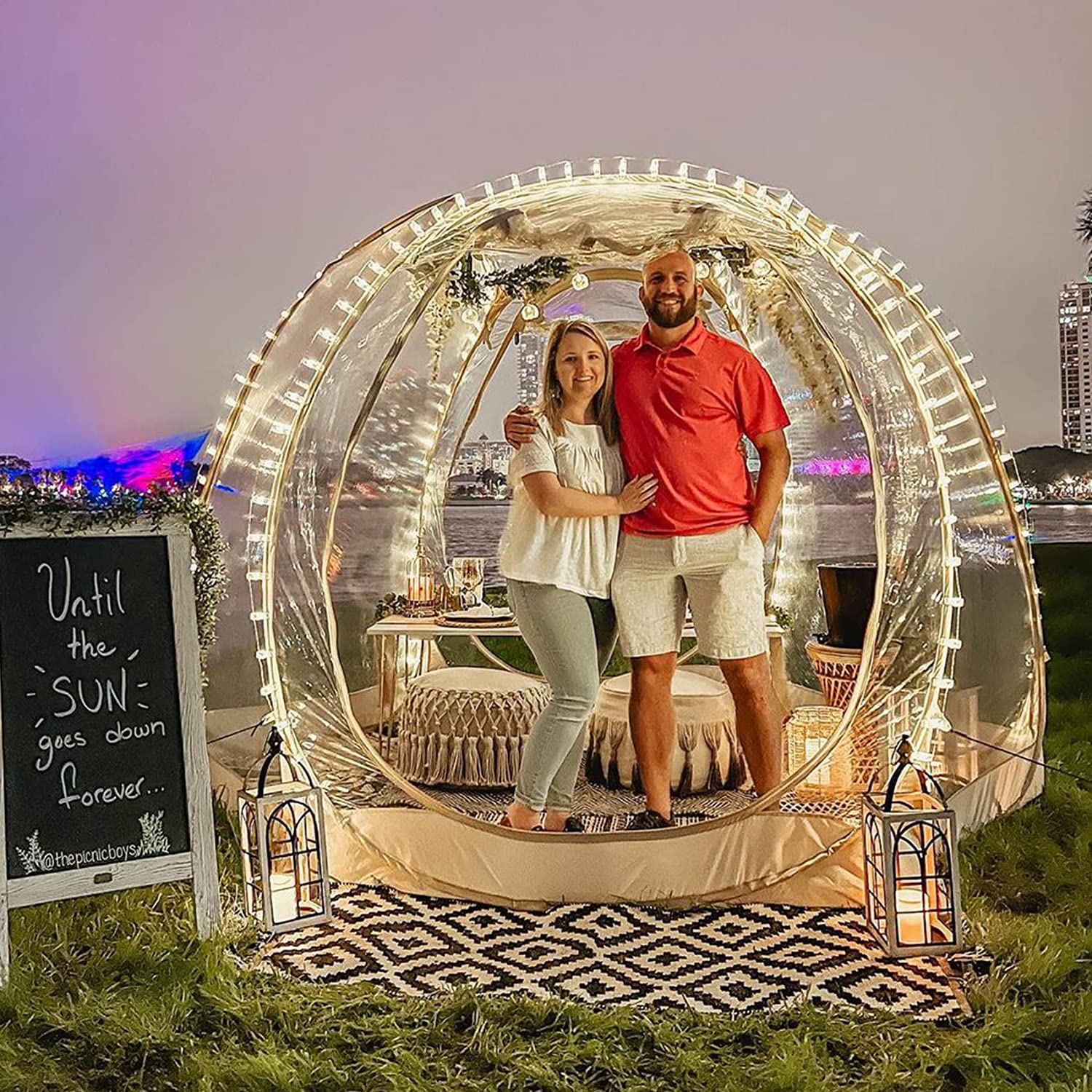 Alvantor Tienda Burbuja Gazebo Plegable, Cúpula Igloo para Jardín y Patio para 8-10 Personas