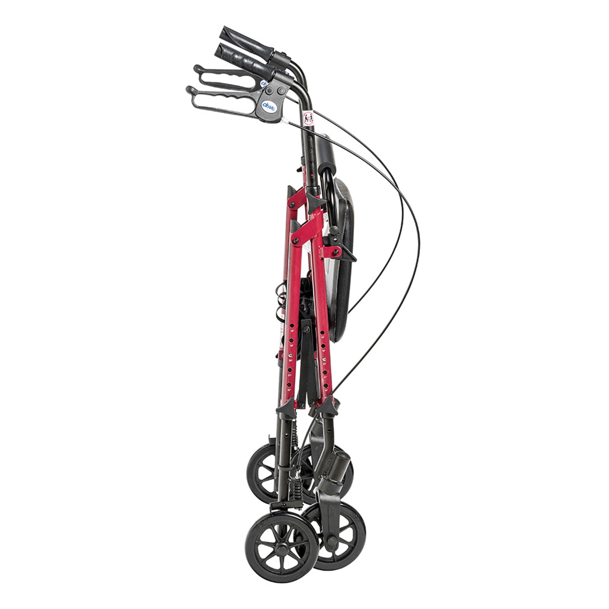 2025 Andador de altura ajustable en aluminio con ruedas de 15 cm, rojo – Drive Medical