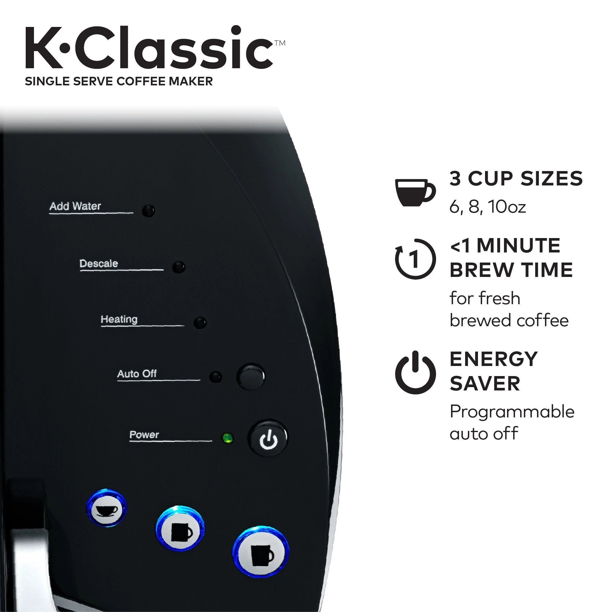 Cafetera Keurig K-Classic de Una Taza K-Cup, Negra