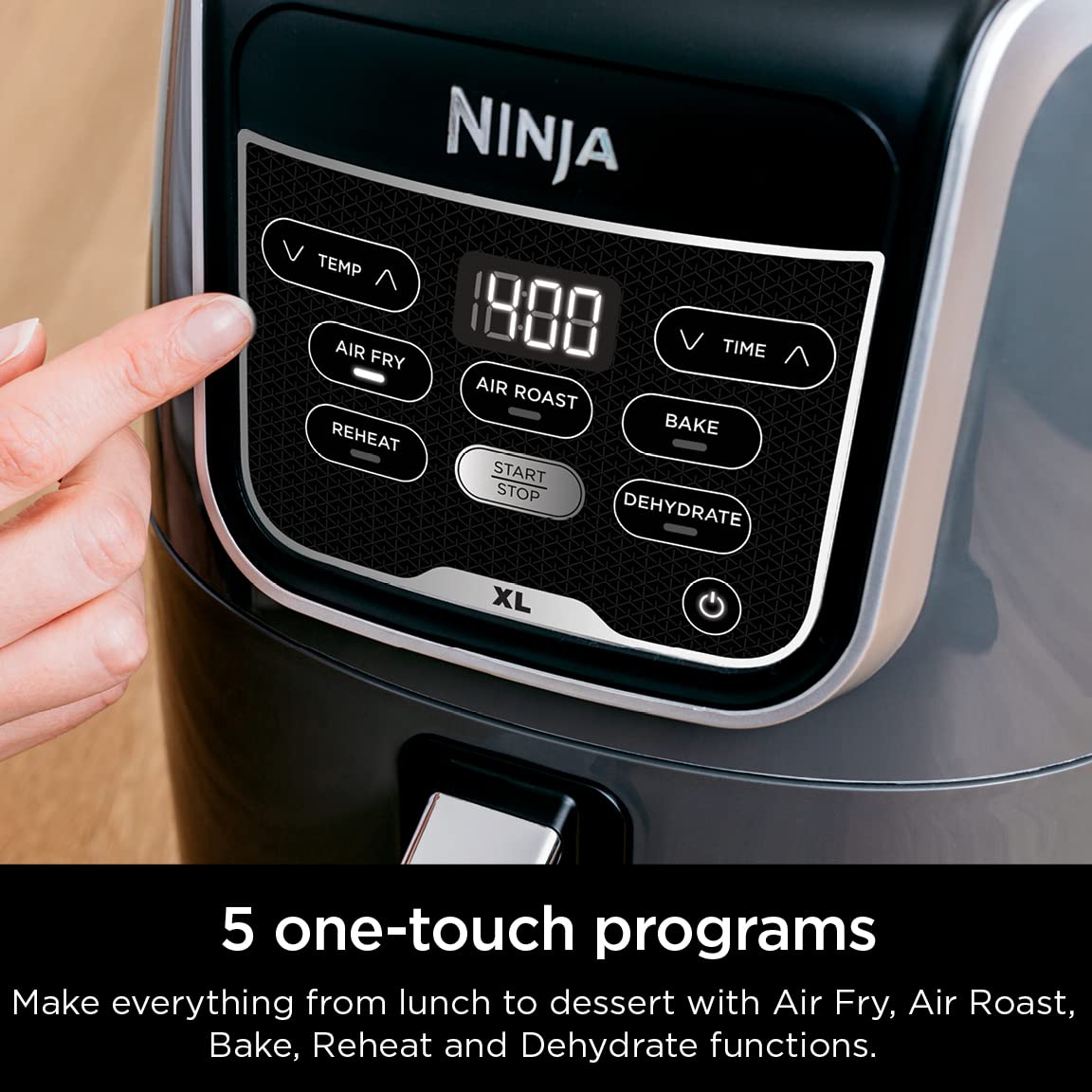 2025 Ninja AF150AMZ Freidora de Aire 5.5 Qt, Recalienta, Deshidrata y Función Multifuncional