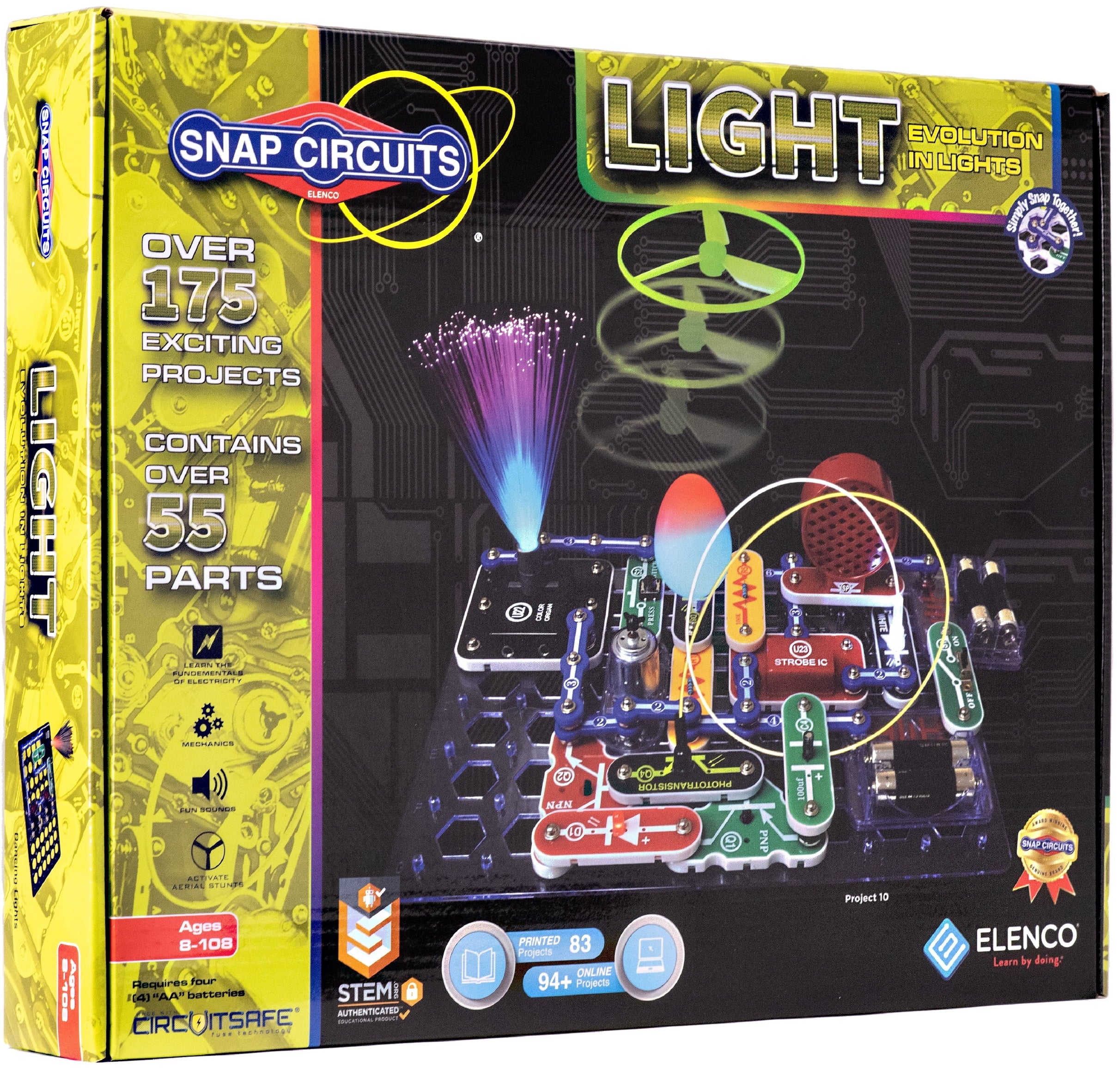 Snap Circuits® Light SCL175 | Kit de Exploración Electrónica | Más de 175 Proyectos | Juguete Educativo STEM para Niños de 8 Años en Adelante