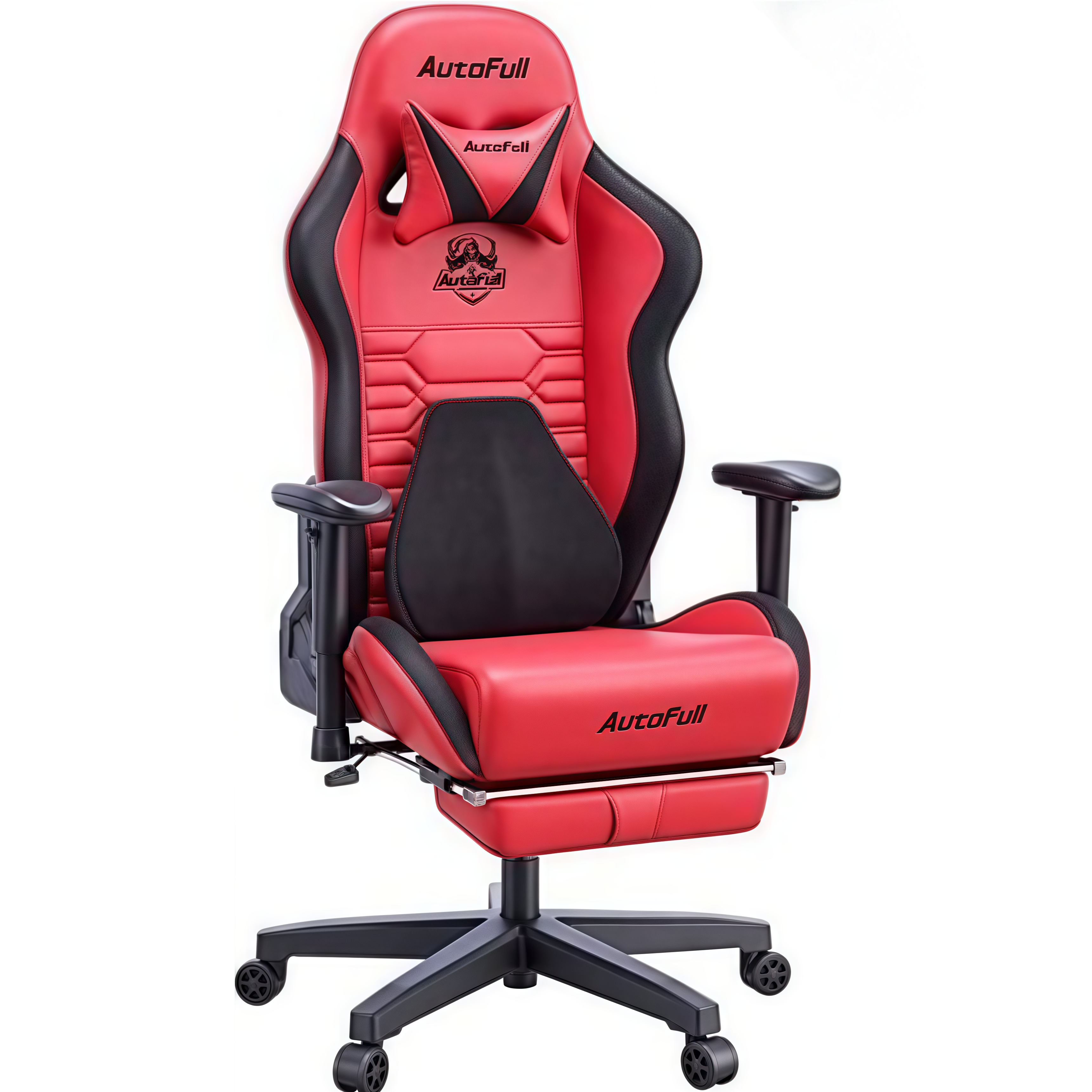 AutoFull Escritorio de Juego y Silla de Oficina con Soporte Lumbar Ergonómico, Estilo Racing, Cuero PU, Silla de Tarea Giratoria Ajustable de Espalda Alta para PC