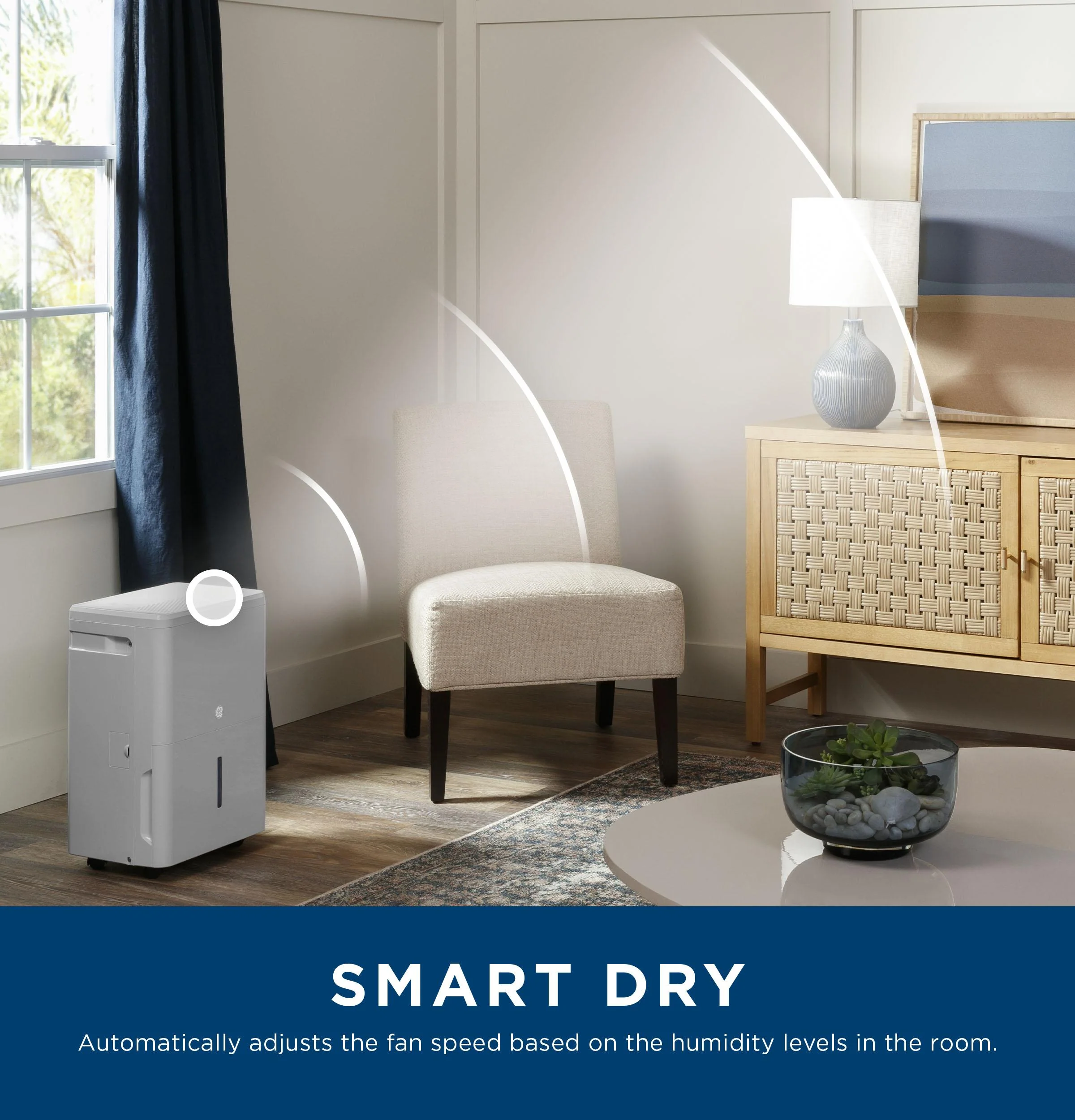 2025 GE Appliances APHR50LB – Deshumidificador Portátil con Bomba Integrada y Smart Dry, Certificado Energy Star®
