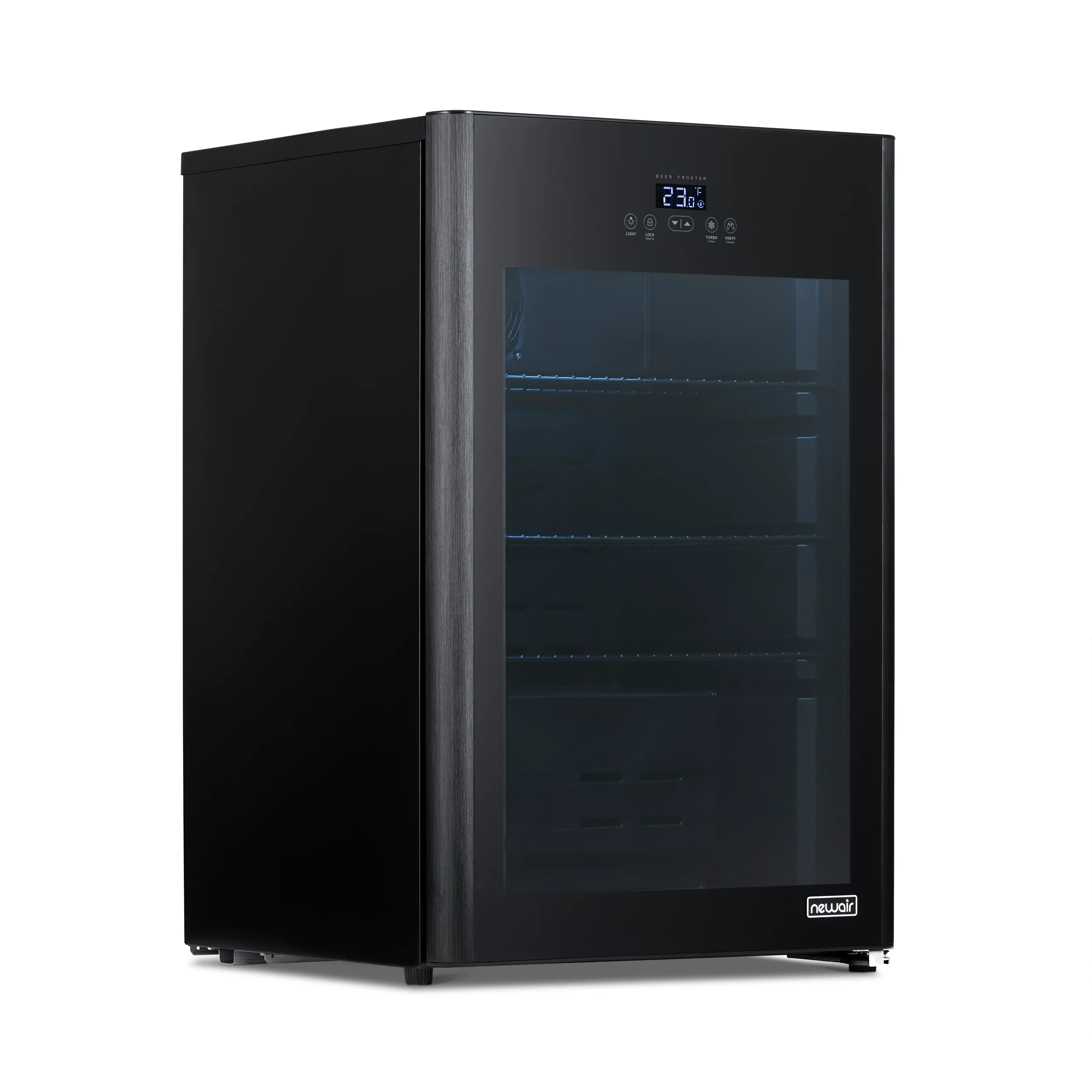 2025 Newair® Refrigerador de Bebidas Negro Independiente para 125 Latas con Función de Congelación Rápida – 22,1”