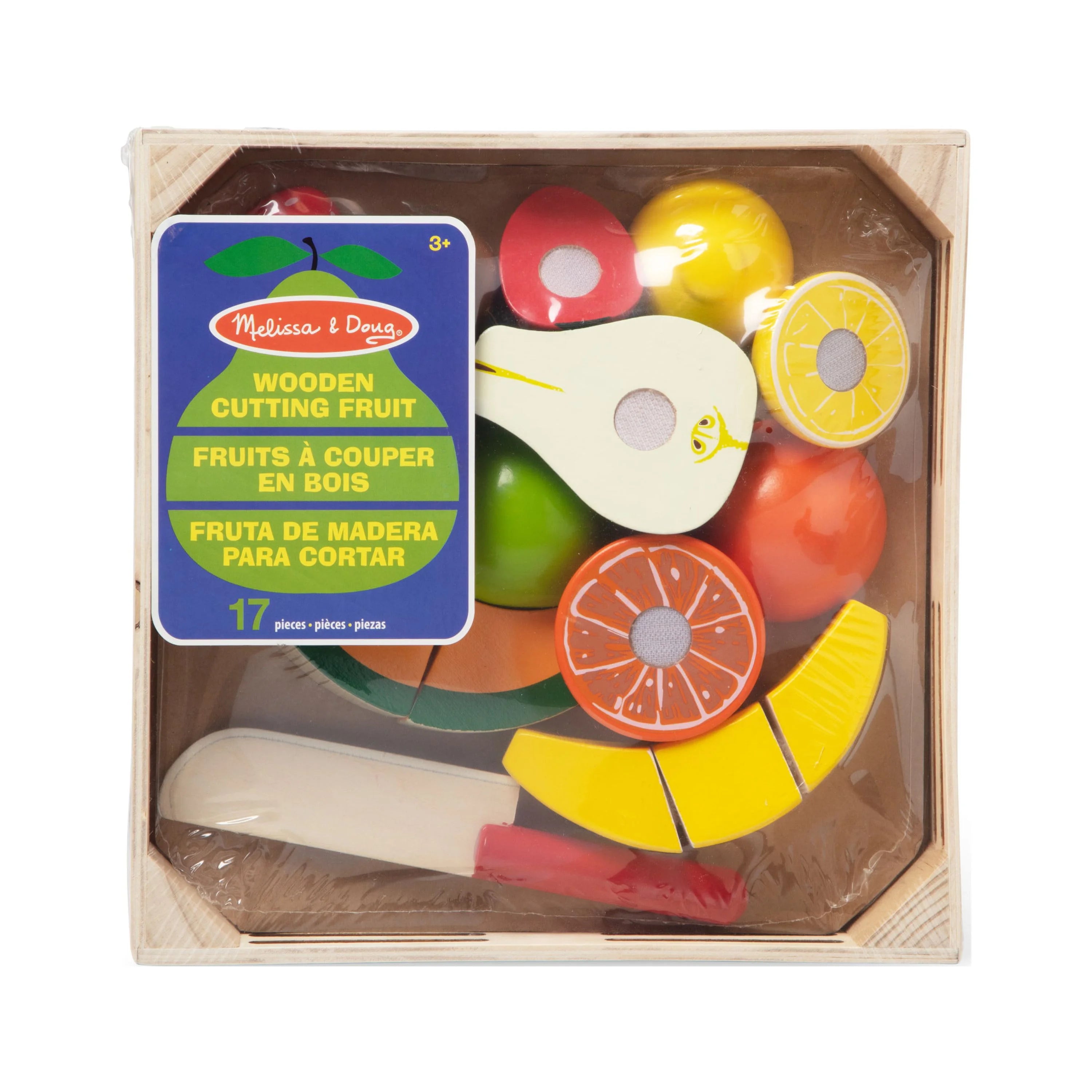 Melissa & Doug Set de Cortar Frutas – Accesorio de Cocina de Juguete de Madera, Multicolor