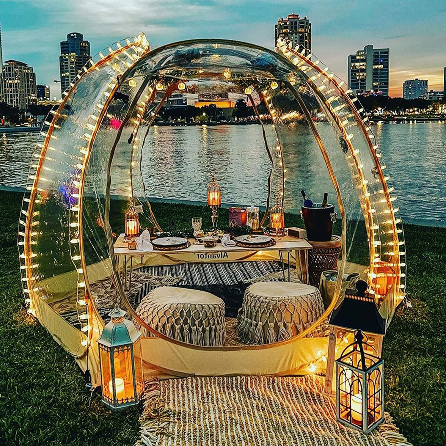 Alvantor Tienda Burbuja Gazebo Plegable, Cúpula Igloo para Jardín y Patio para 8-10 Personas