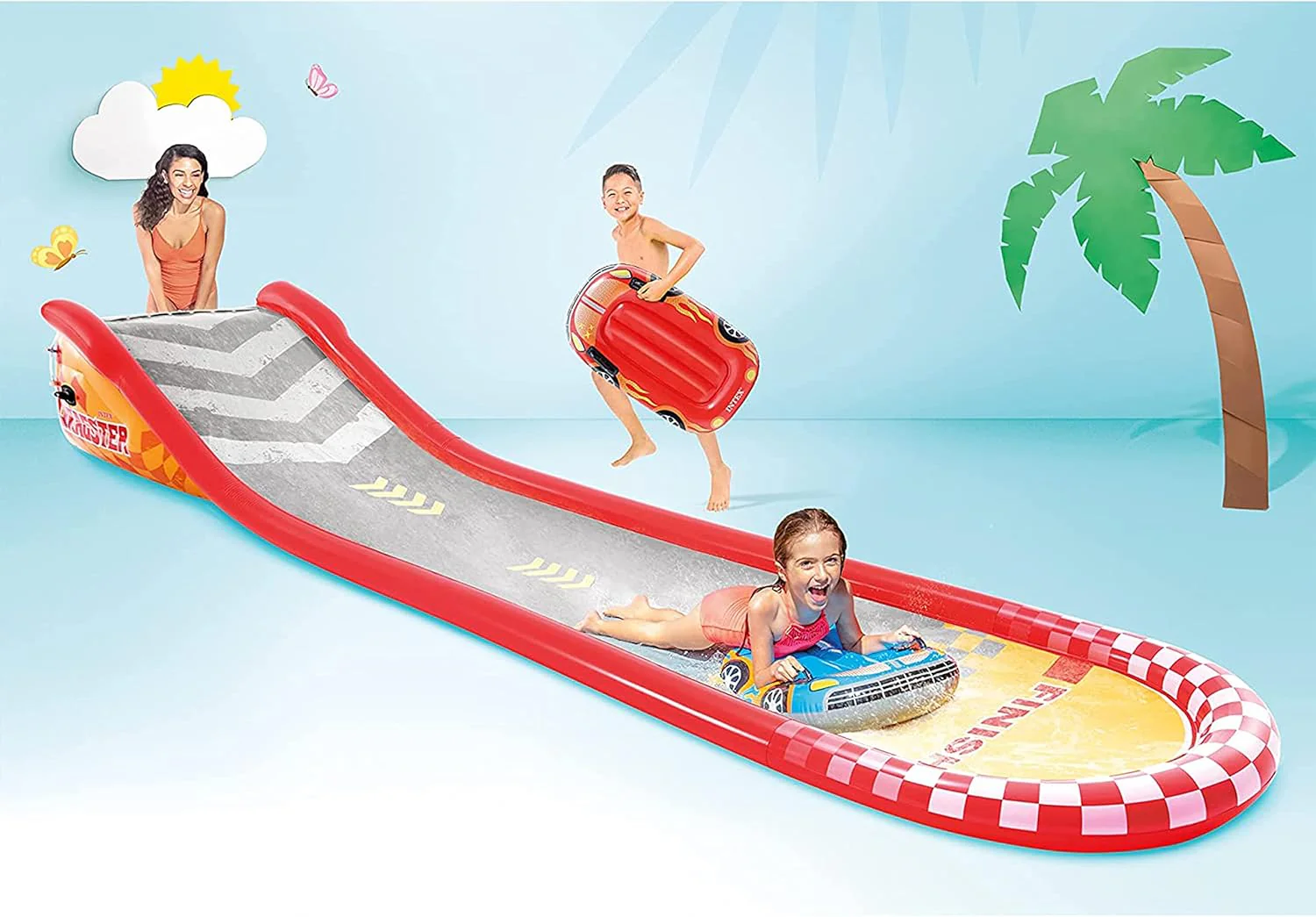 Intex Área de Juego Inflable Jungle Adventure – Piscina con Tobogán y Juegos de Agua para Niños