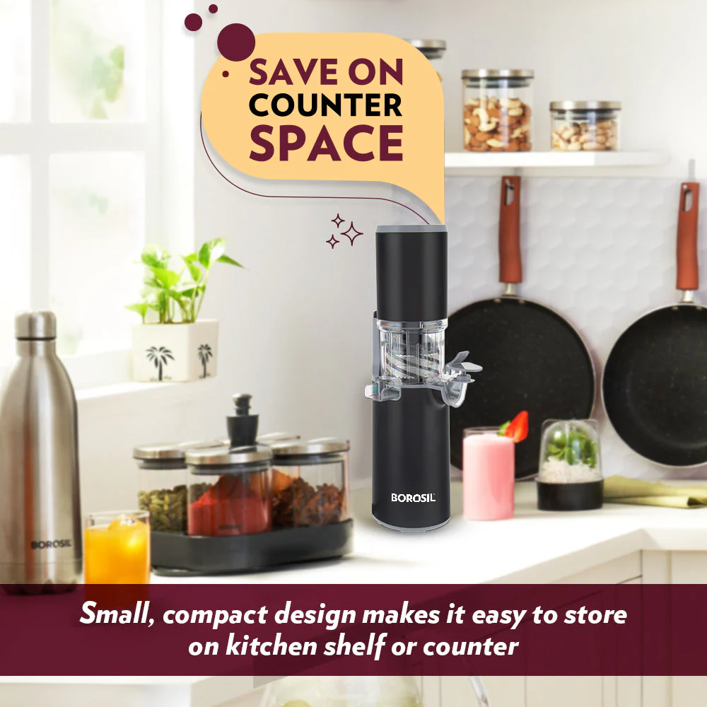 2025 Extractor de jugos en frío Borosil Easy Juice Cold Press Slow Juicer