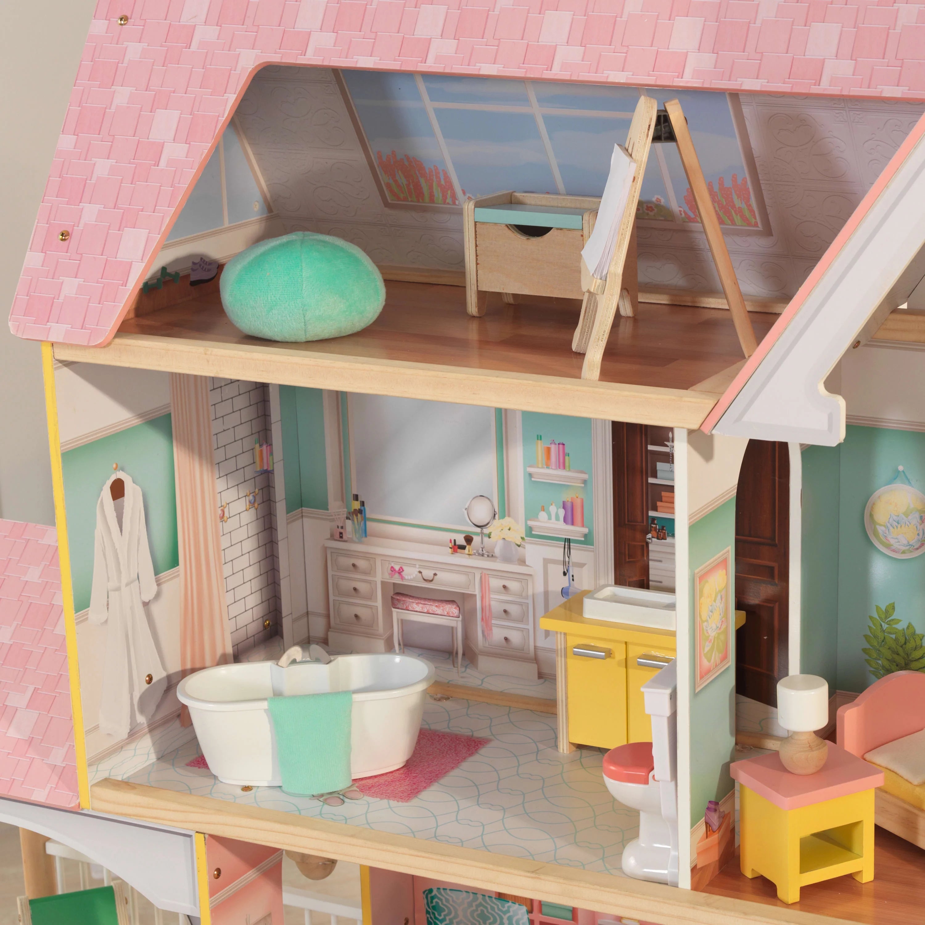 Casa de Muñecas de Madera KidKraft Lola Mansion con 30 Accesorios, Para Niños de 4 Años en Adelante