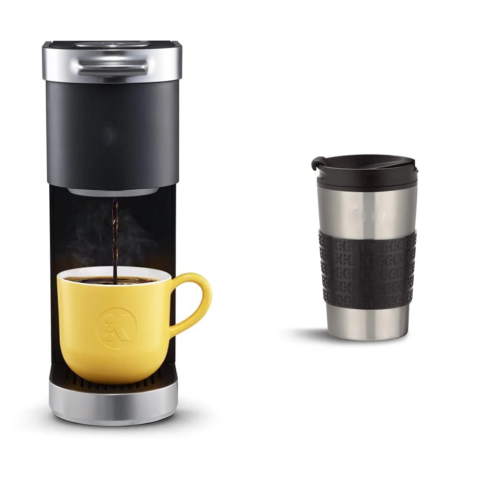 2025 Cafetera Keurig K-Mini Plus de una sola porción con cápsulas K-Cup y taza de viaje (1 unidad) – Pack