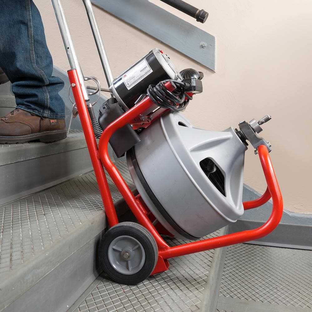 K-400 Máquina Desatascadora de Drenajes con Tambor de 120 Voltios con Cable C-32IW de 3/8 pulg. x 75 pies + Juego de Herramientas de 4 Piezas y Guantes 52363
