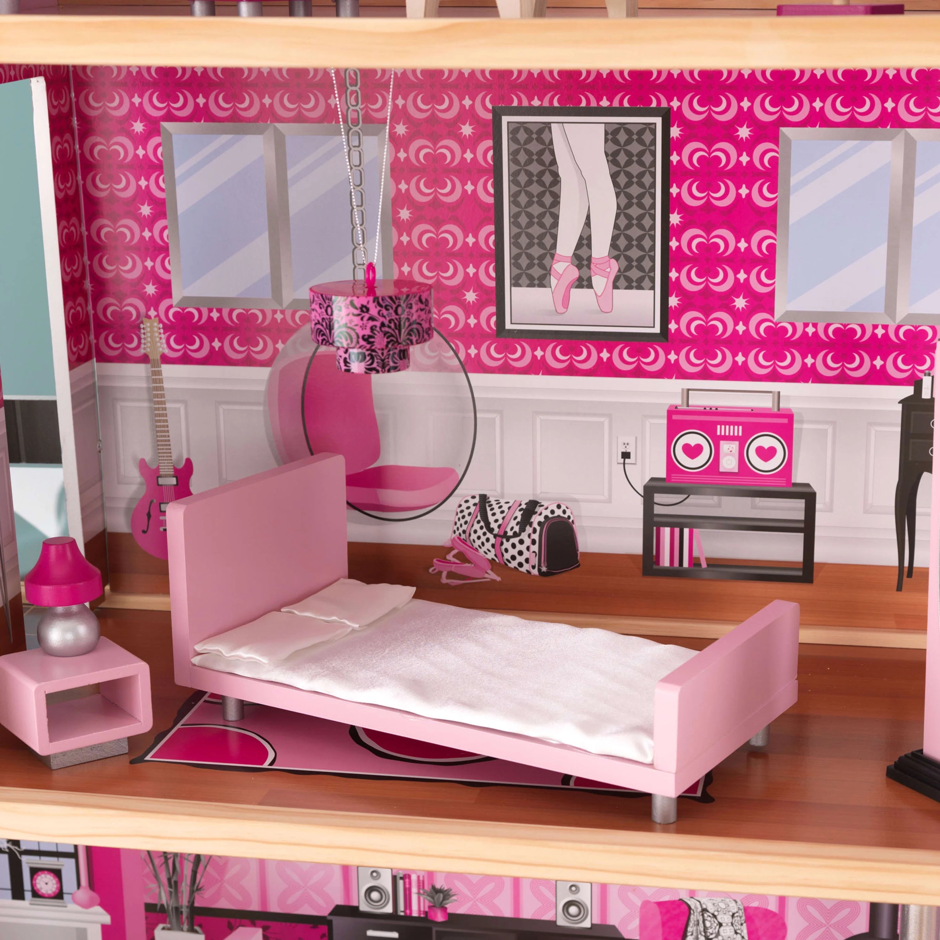 Casa de Muñecas de Madera KidKraft Sparkle Mansion con 30 Accesorios