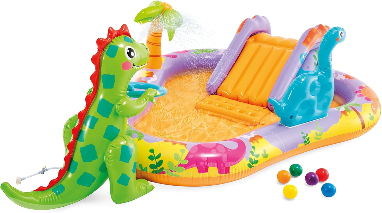 Intex Área de Juego Inflable Jungle Adventure – Piscina con Tobogán y Juegos de Agua para Niños