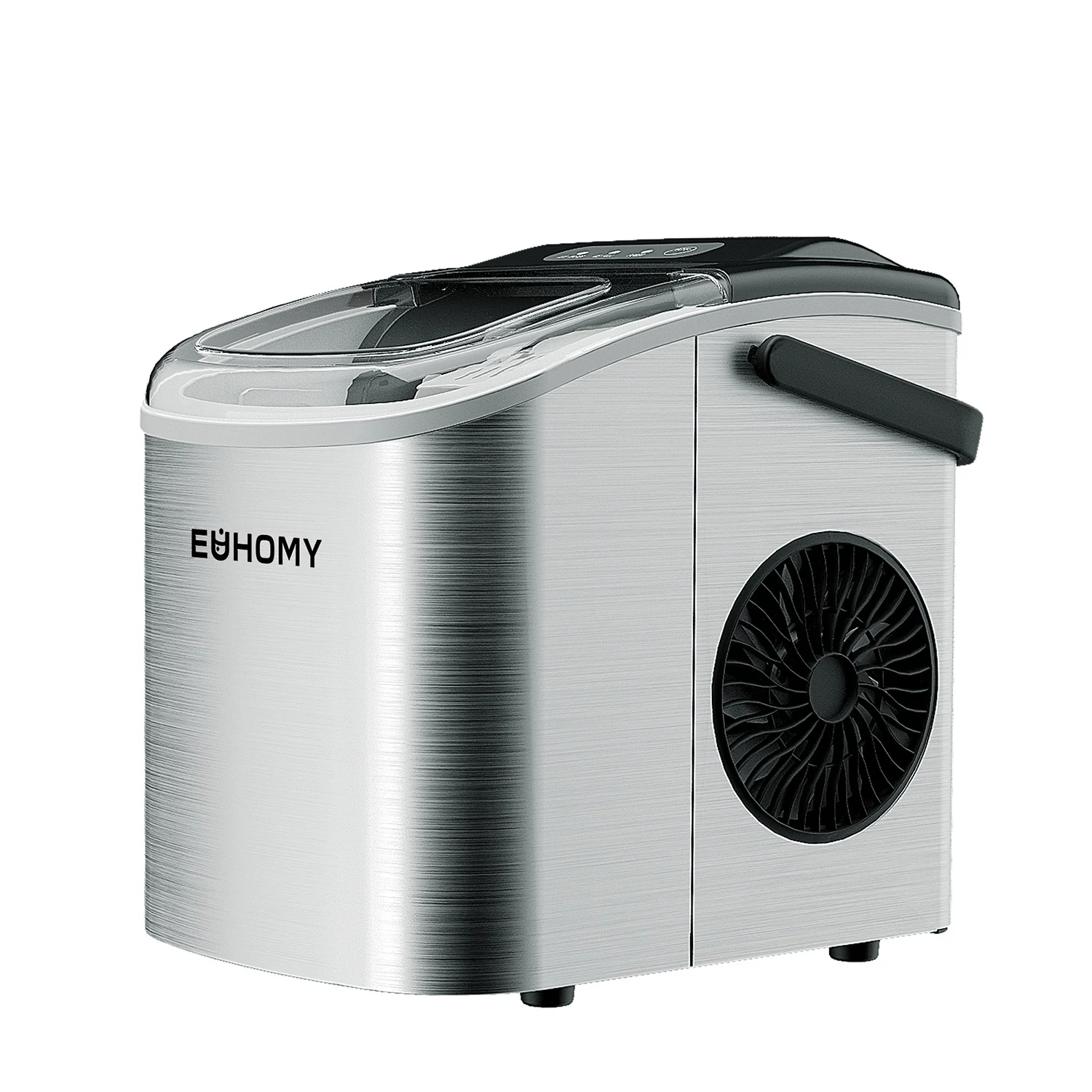 2025 Máquina de hielo portátil EUHOMY Silver Bullet de 12'' con asa – Eficiencia energética