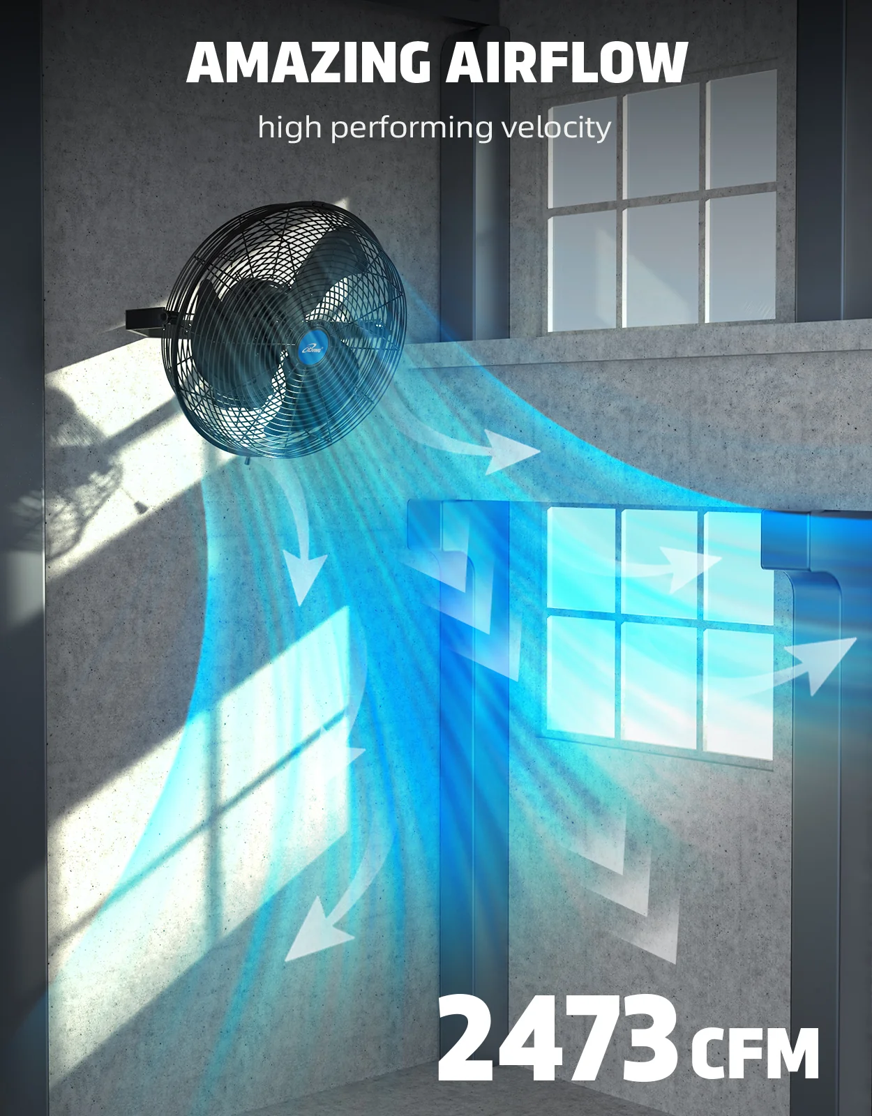 2025 Ventilador mural iLIVING de 14