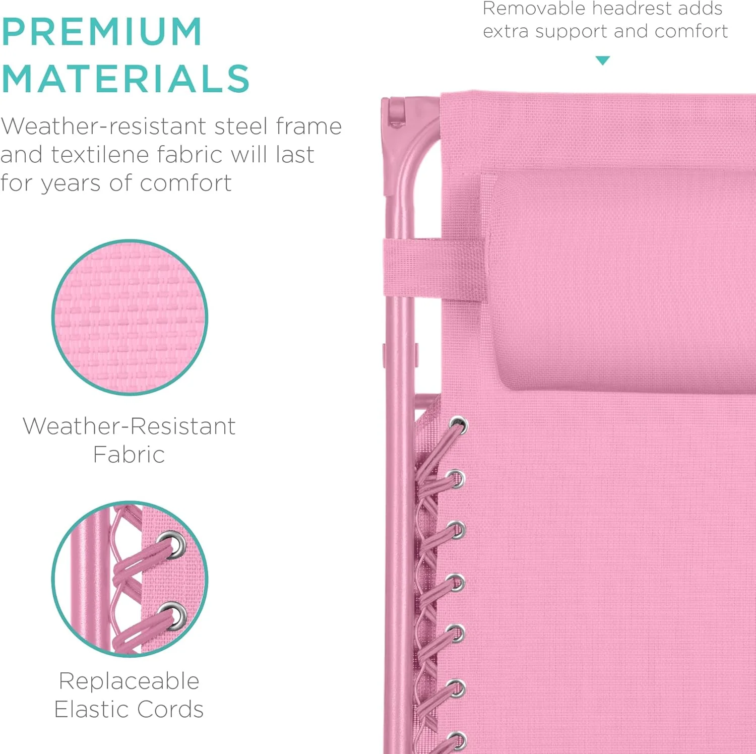 Best Choice Products – Silla Reclinable de Patio con Gravedad Cero, Ajustable y Plegable para Exteriores con Dosel, Almohada Cervical y Bandeja Lateral, Textileno – Azul Pavo Real