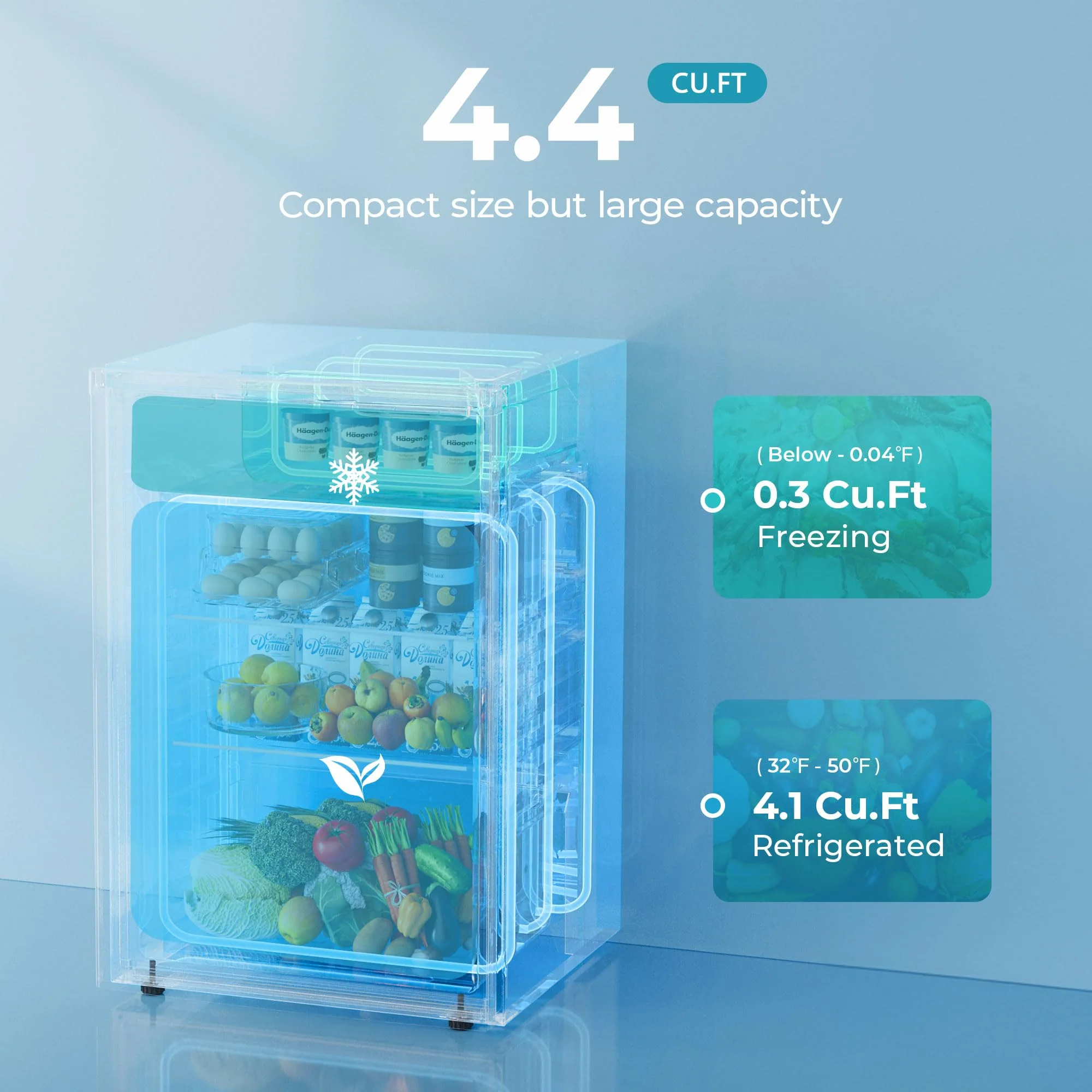 2025 Mini refrigerador EUHOMY con congelador compacto, puerta única