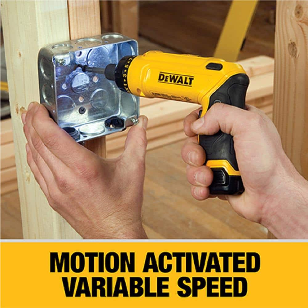 2025 Destornillador Giroscópico Inalámbrico 8V MAX con Mango Ajustable, (2) Baterías de 1.0Ah, Cargador y Bolsa DCF680N2